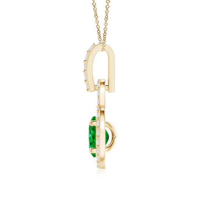 AAAA - Emerald / 0.44 CT / 14 KT Yellow Gold