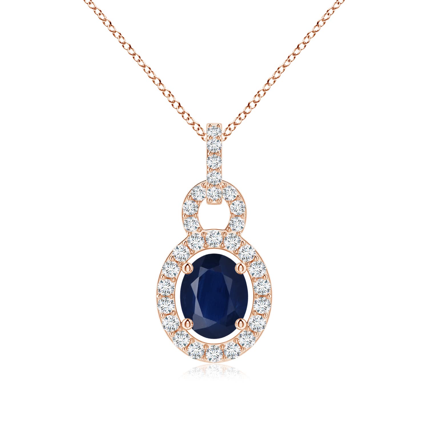 A - Blue Sapphire / 0.54 CT / 14 KT Rose Gold