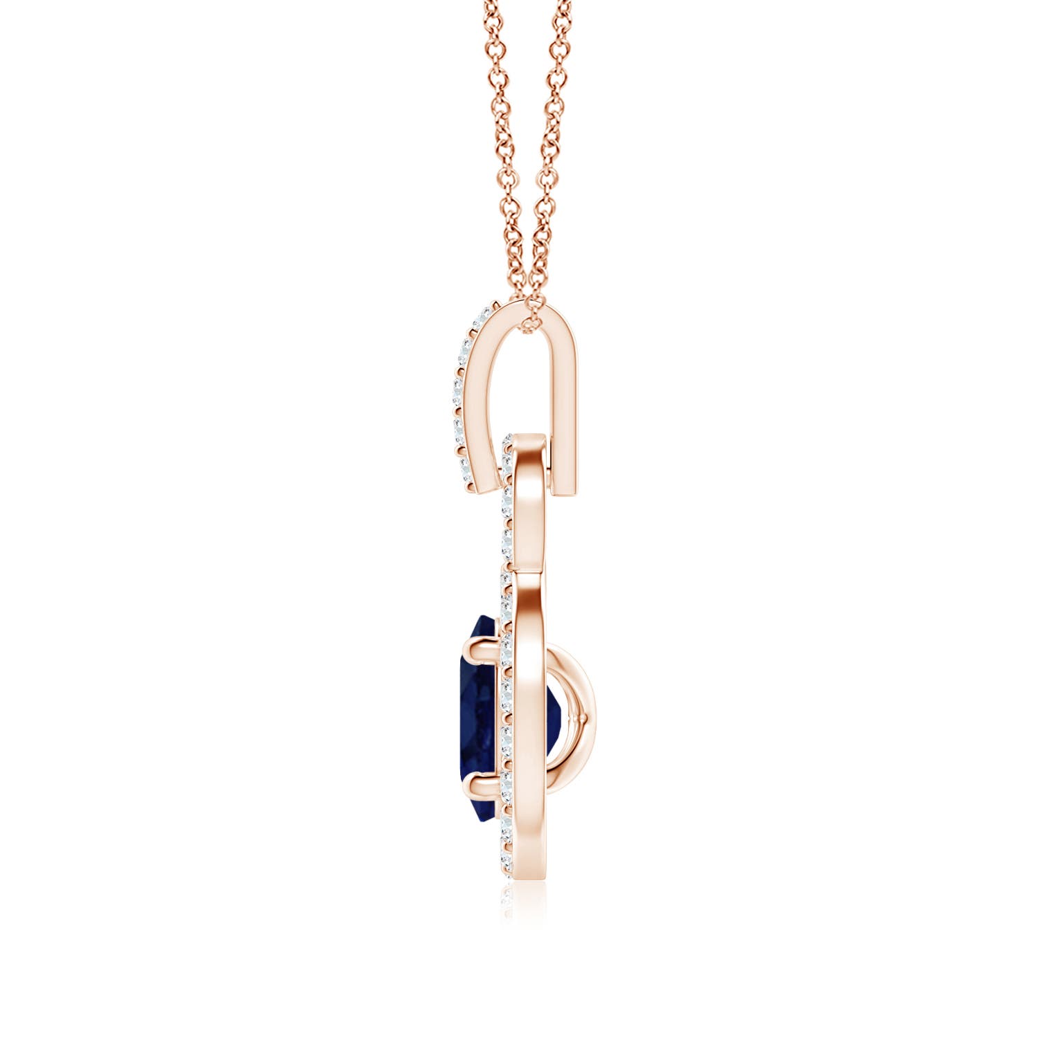 A - Blue Sapphire / 0.54 CT / 14 KT Rose Gold