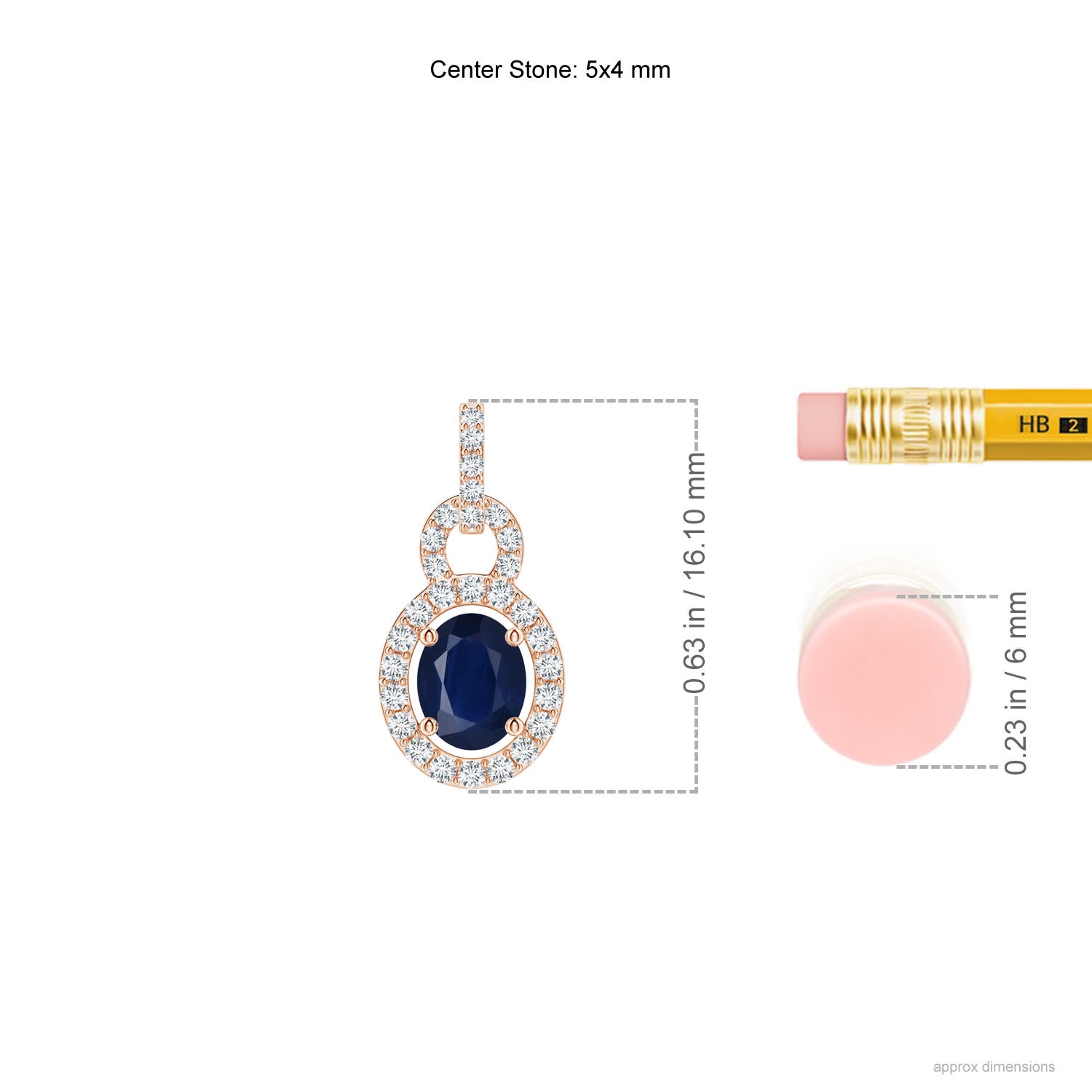 A - Blue Sapphire / 0.54 CT / 14 KT Rose Gold