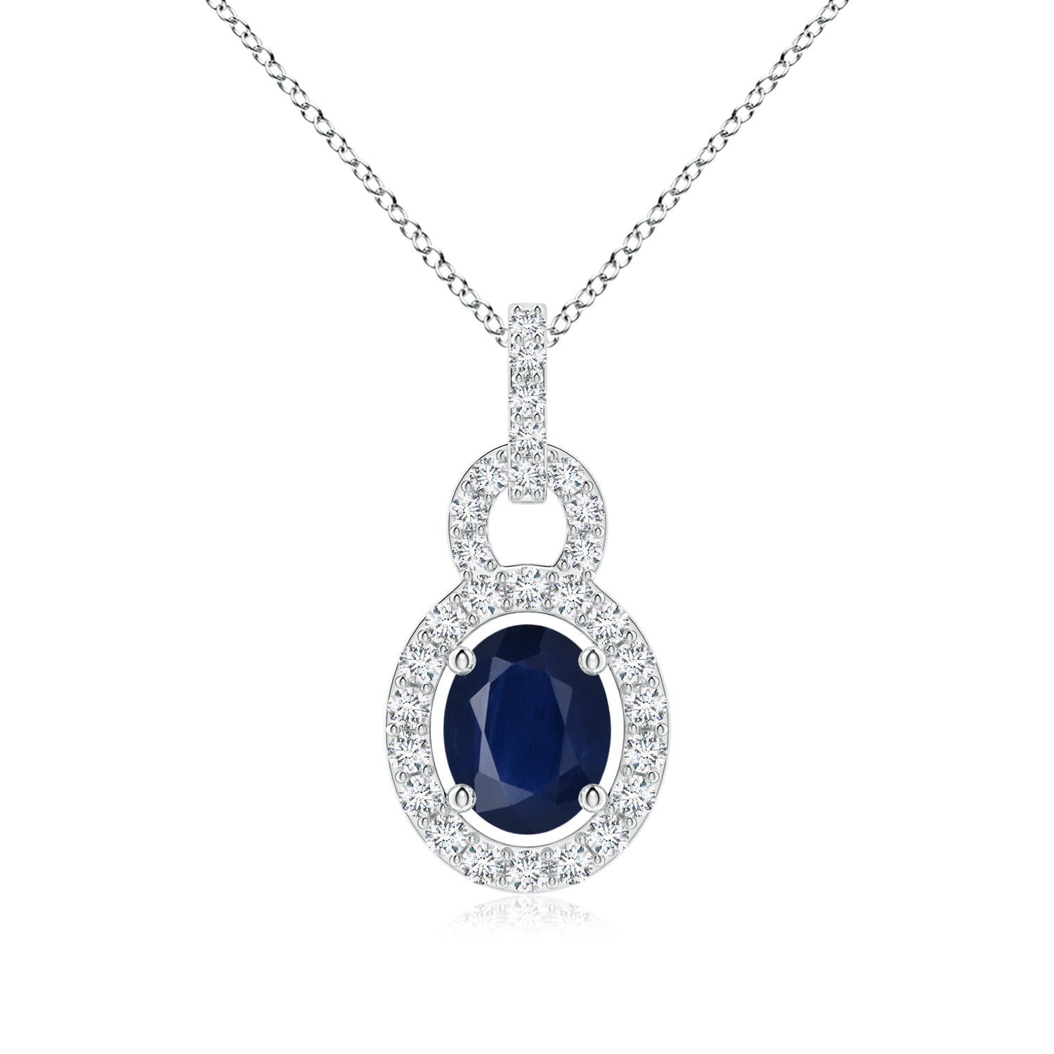 A - Blue Sapphire / 0.54 CT / 14 KT White Gold