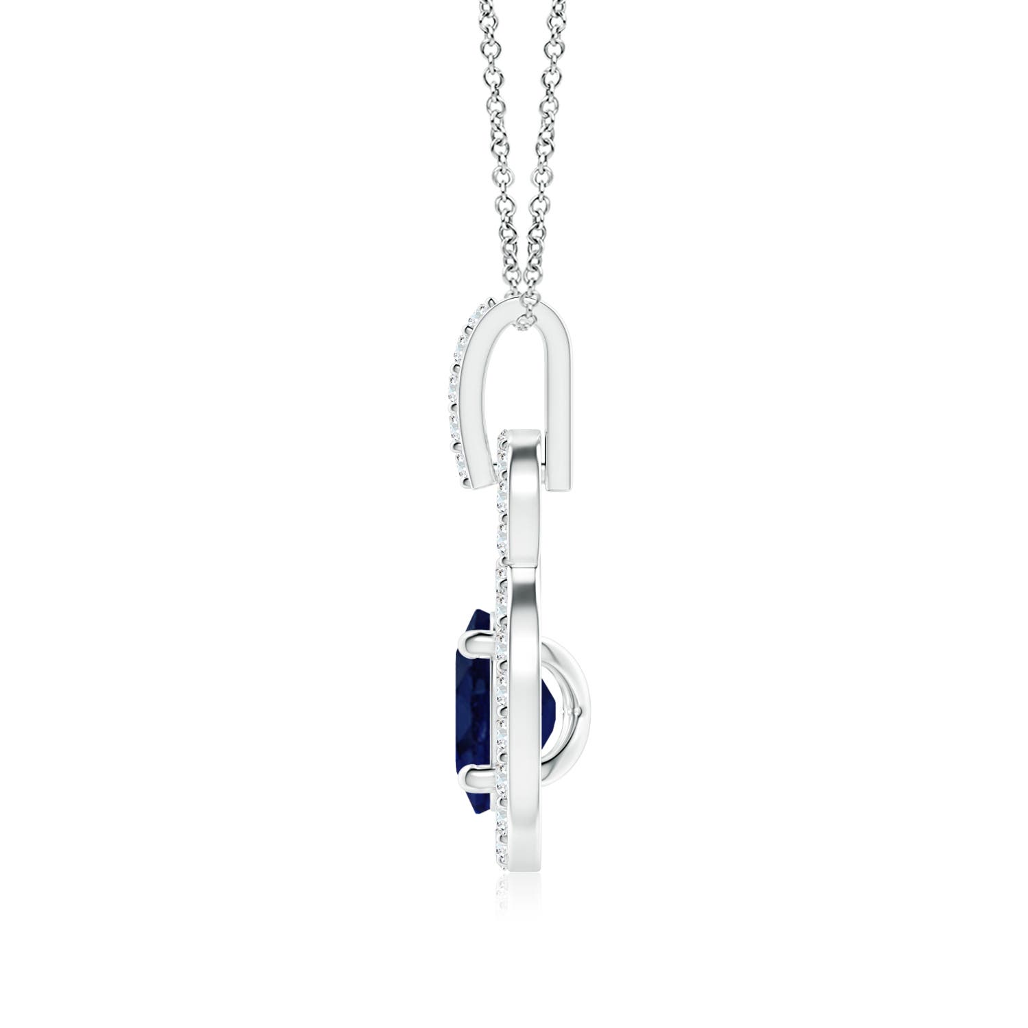 A - Blue Sapphire / 0.54 CT / 14 KT White Gold