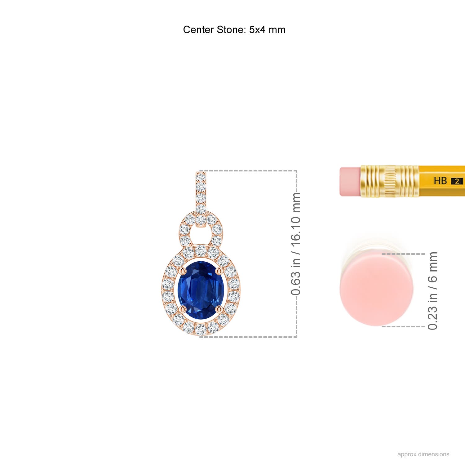 AAA - Blue Sapphire / 0.54 CT / 14 KT Rose Gold