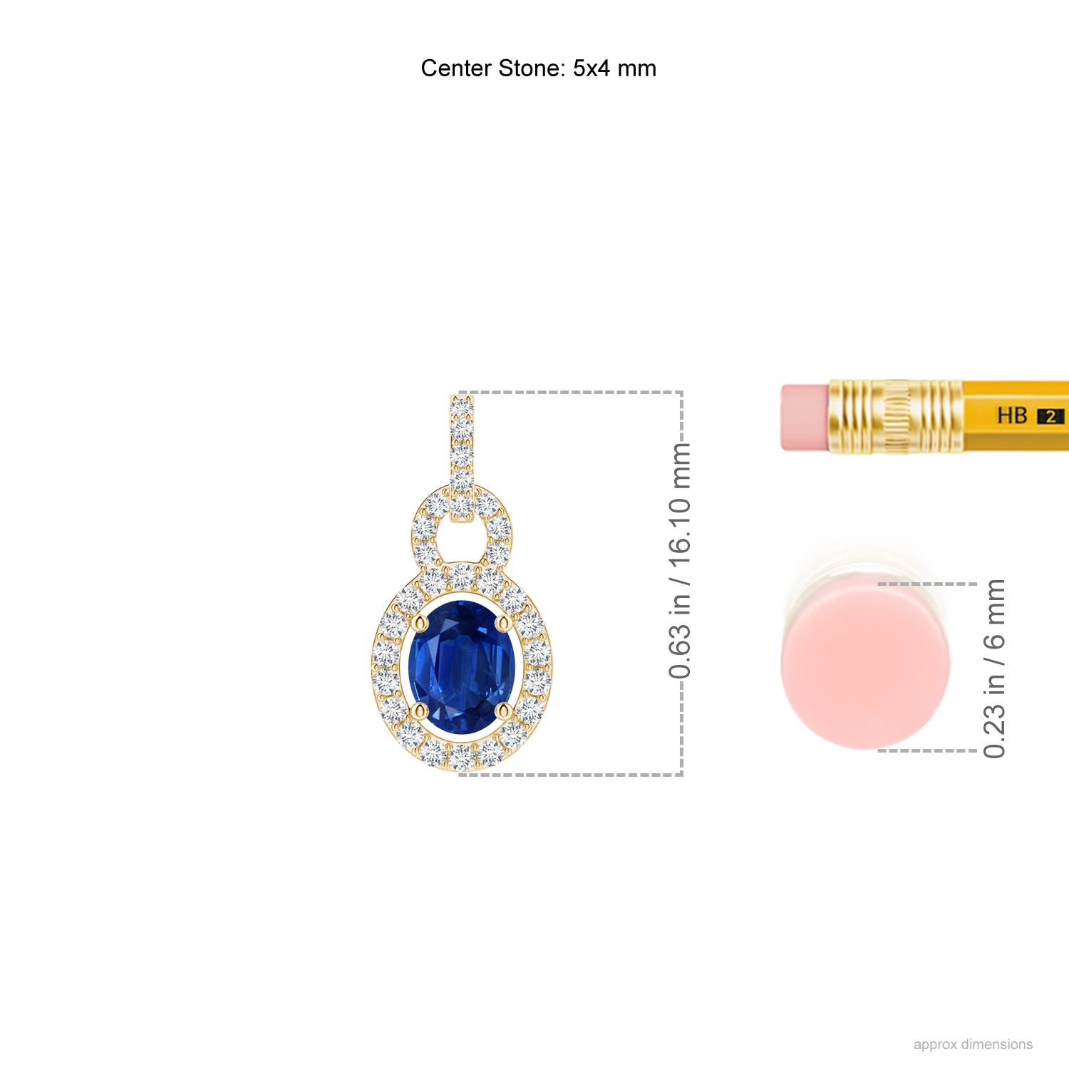 AAA - Blue Sapphire / 0.54 CT / 14 KT Yellow Gold