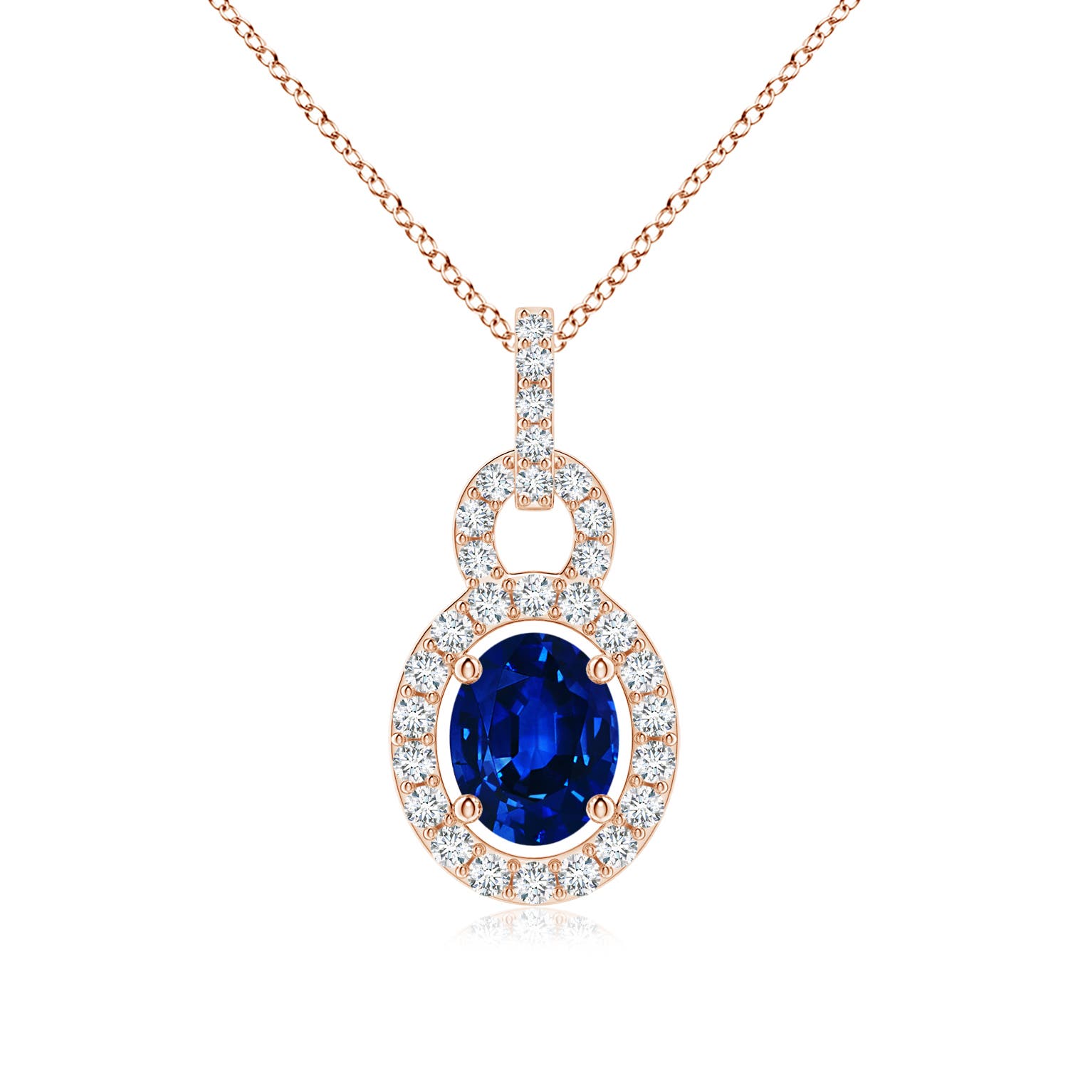 AAAA - Blue Sapphire / 0.54 CT / 14 KT Rose Gold