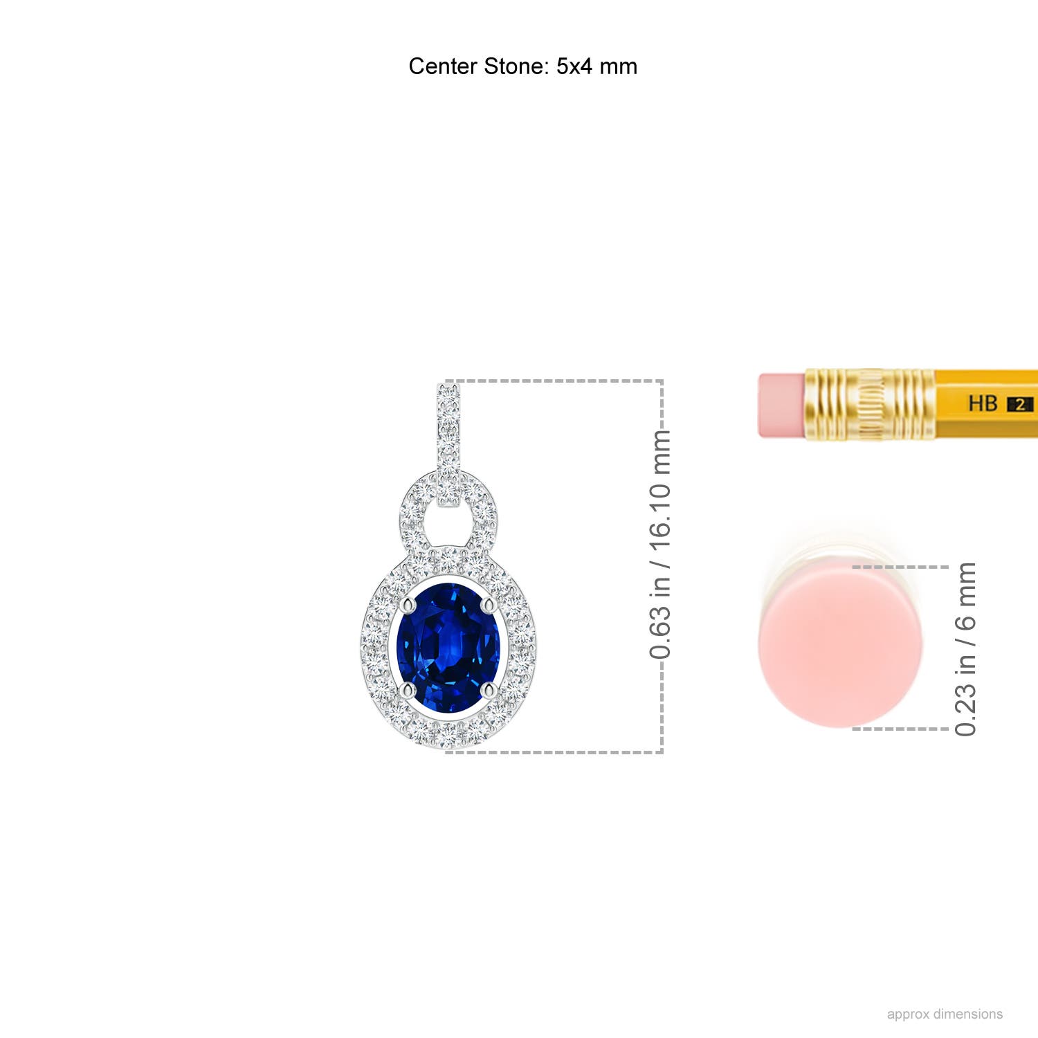 AAAA - Blue Sapphire / 0.54 CT / 14 KT White Gold