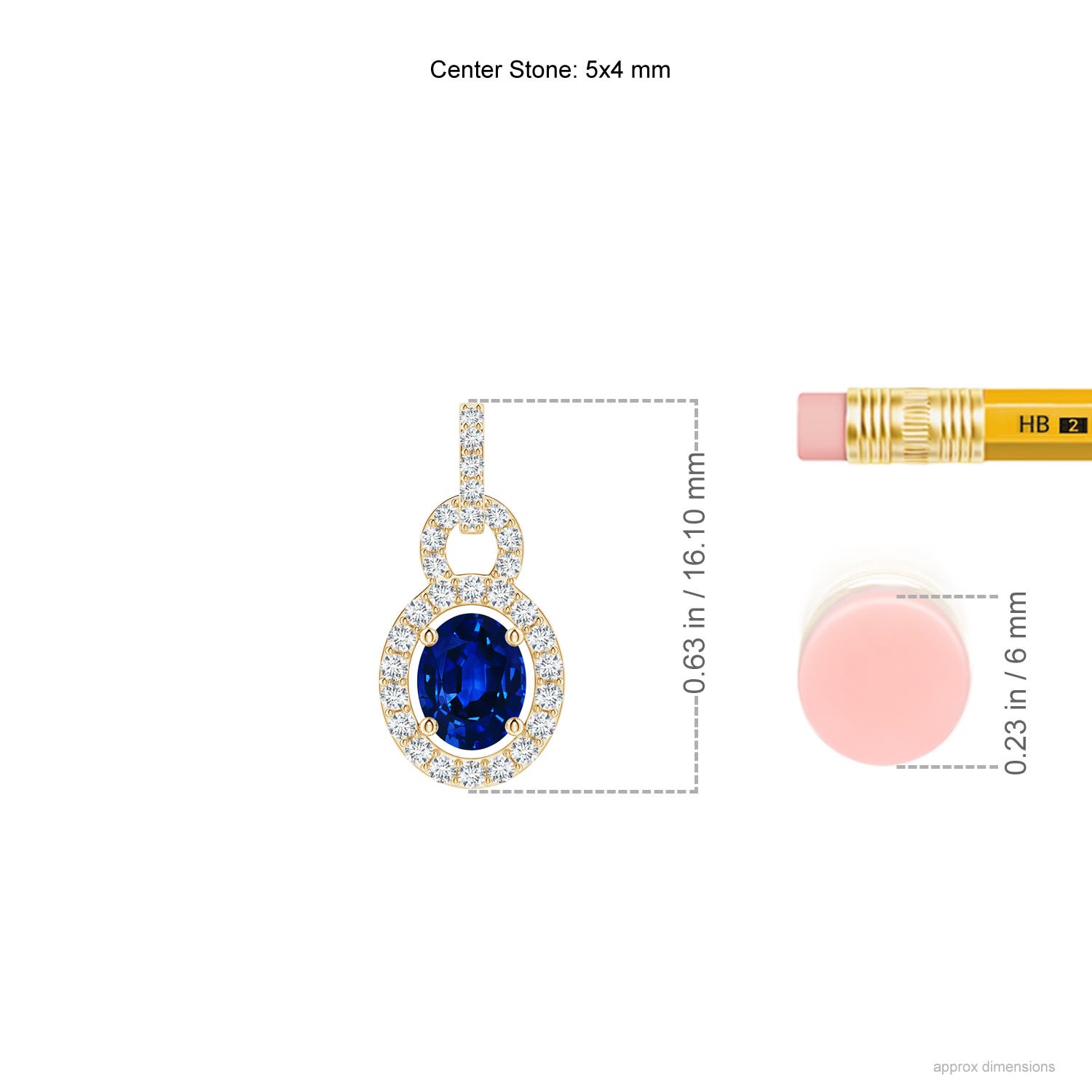 AAAA - Blue Sapphire / 0.54 CT / 14 KT Yellow Gold