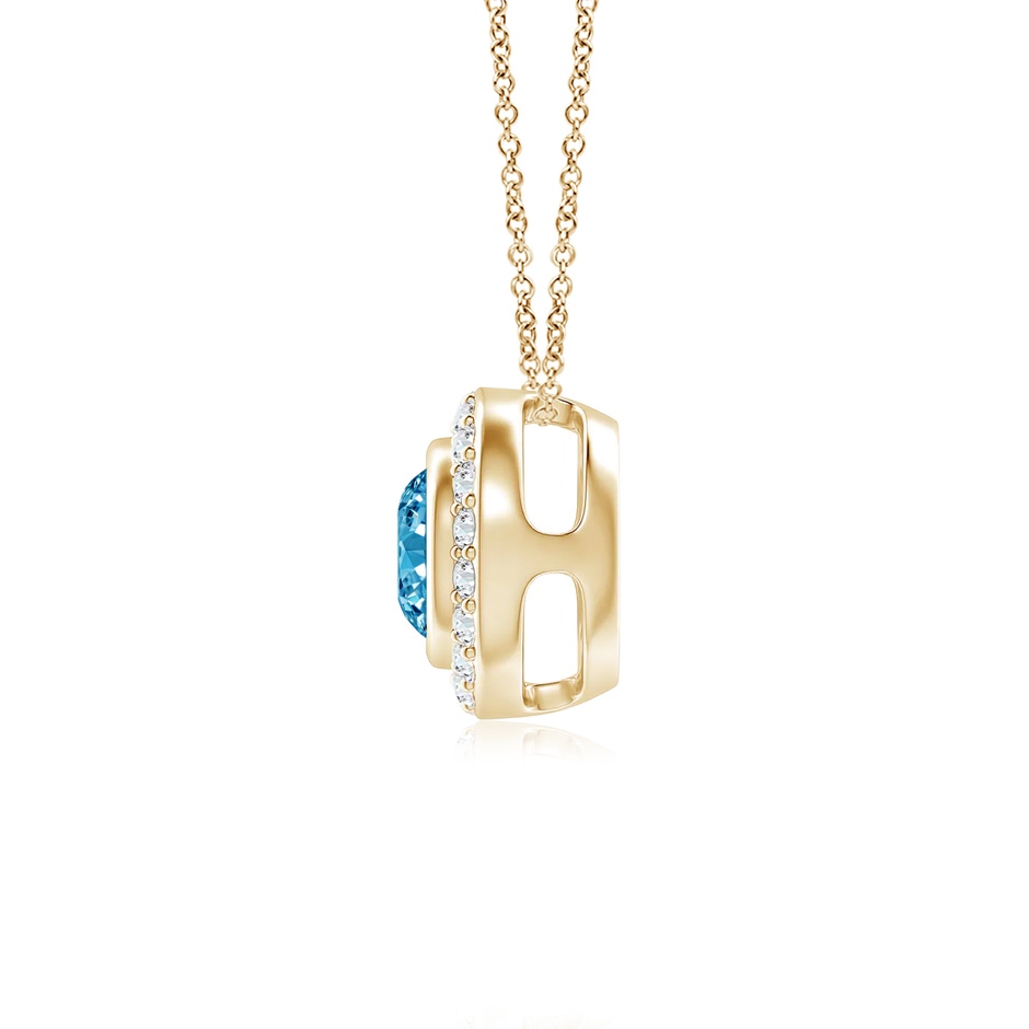 5mm AAAA Round Bezel-Set Fancy Intense Blue Diamond Pendant with Halo in Yellow Gold side 199