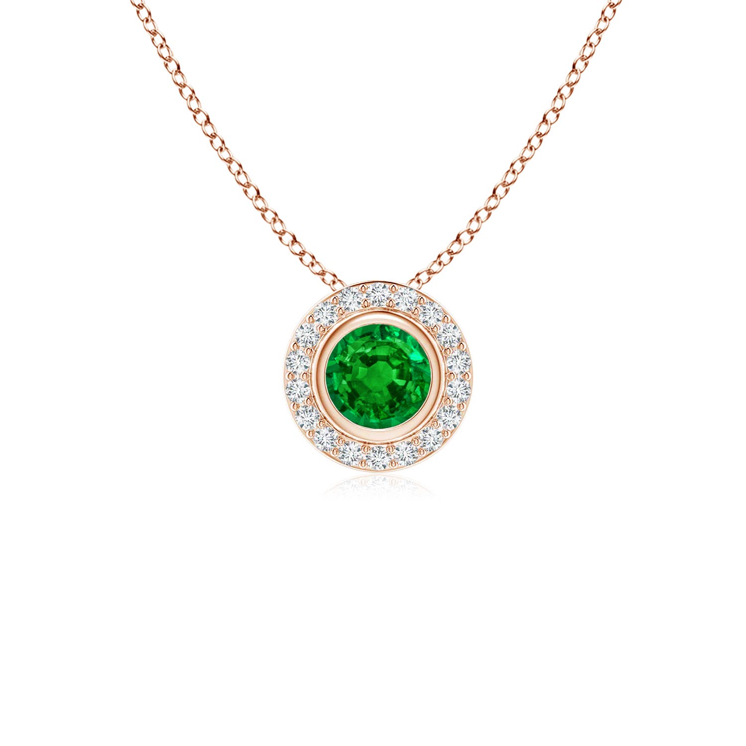 AAAA - Emerald / 0.33 CT / 14 KT Rose Gold