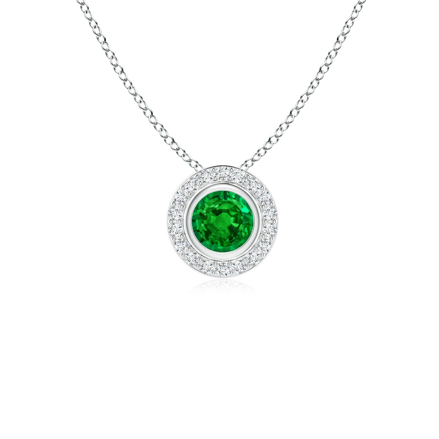 AAAA - Emerald / 0.33 CT / 14 KT White Gold