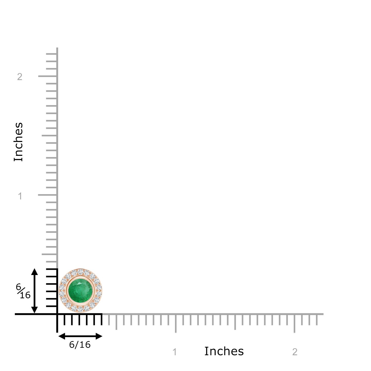 A - Emerald / 0.59 CT / 14 KT Rose Gold