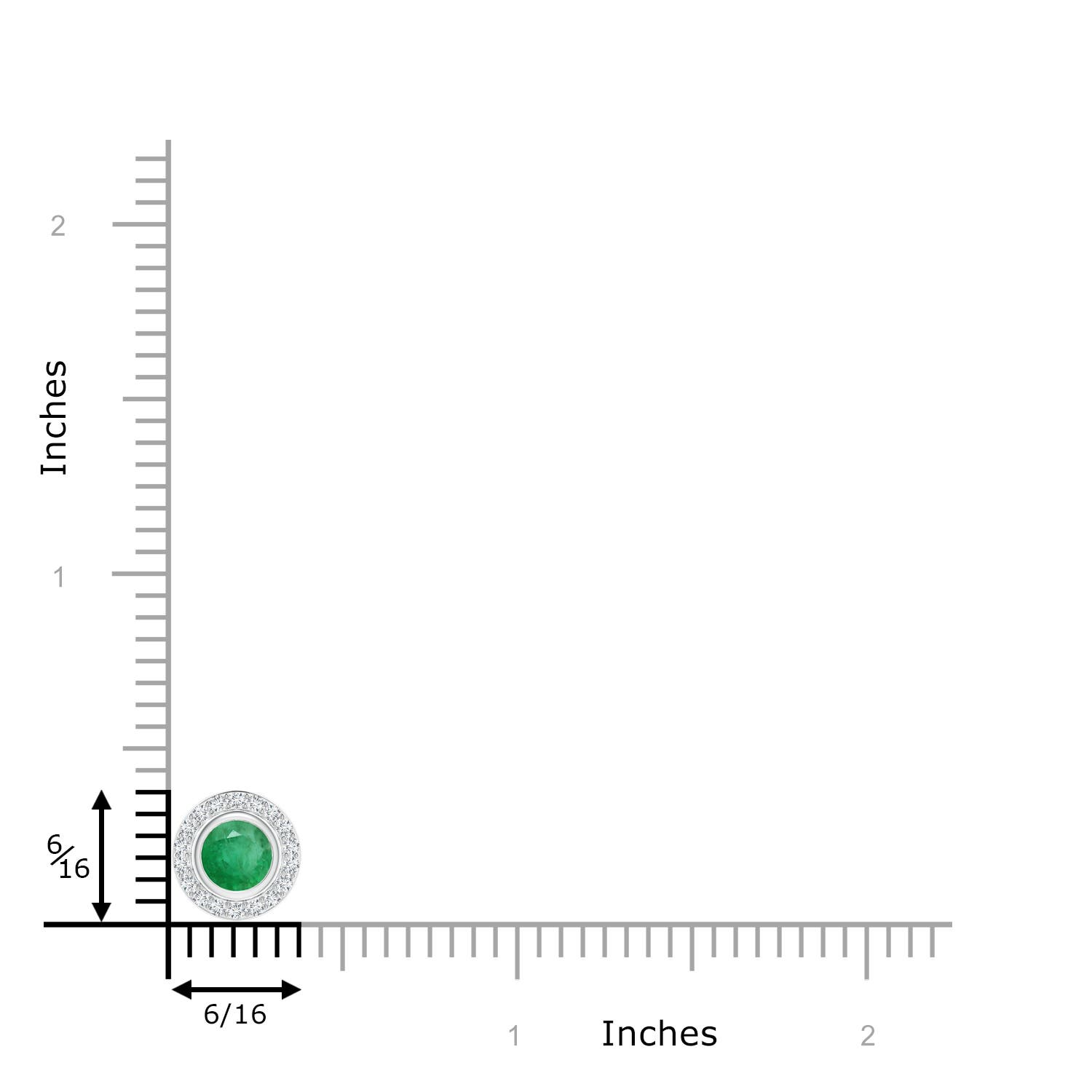 A - Emerald / 0.59 CT / 14 KT White Gold