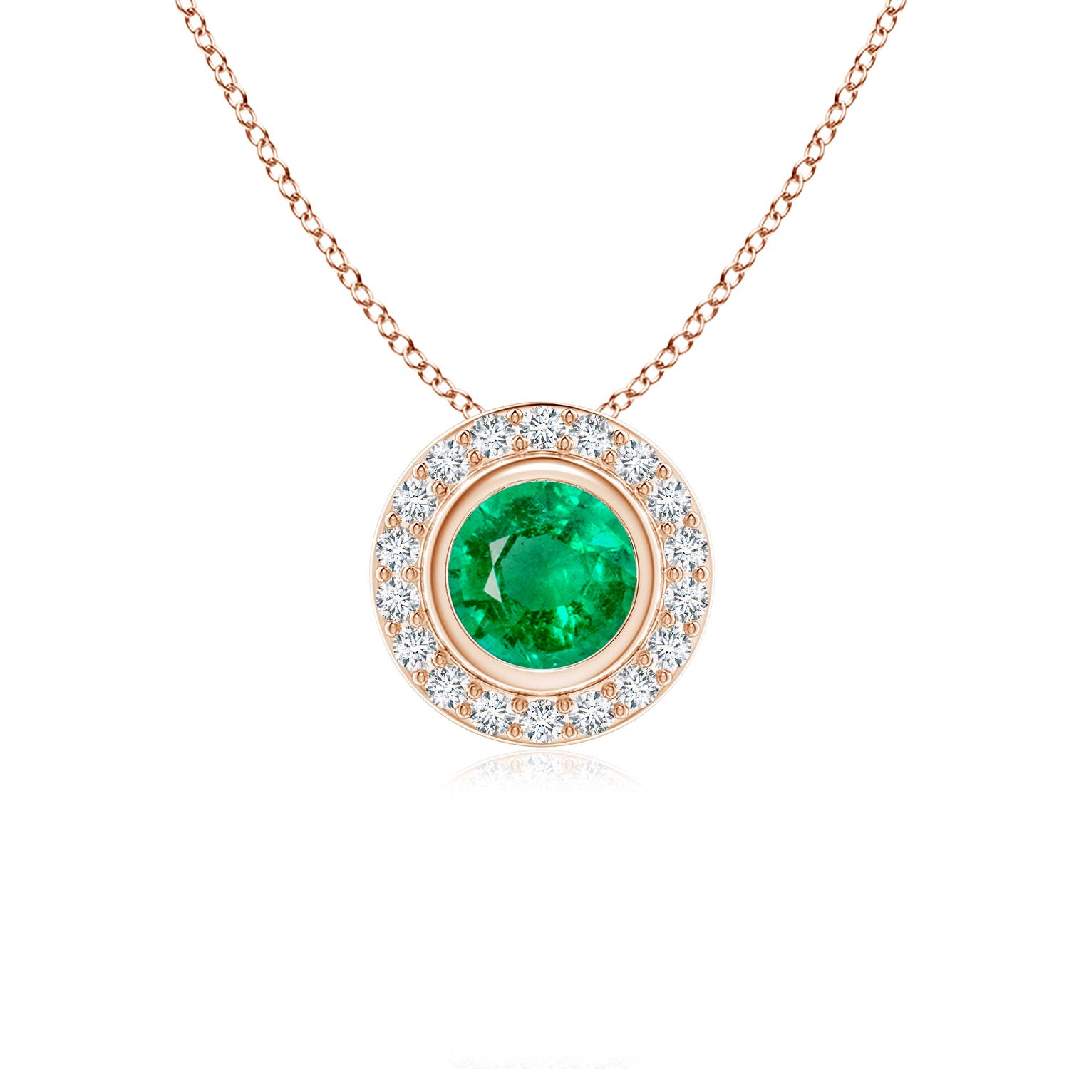 AAA - Emerald / 0.59 CT / 14 KT Rose Gold