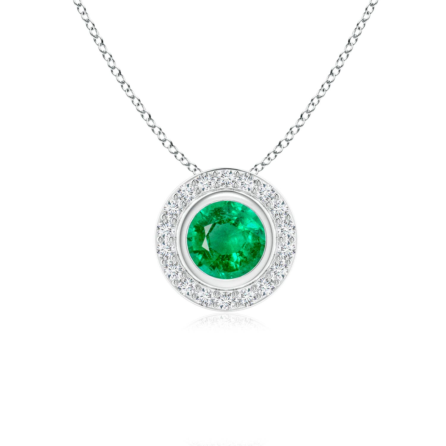 AAA - Emerald / 0.59 CT / 14 KT White Gold