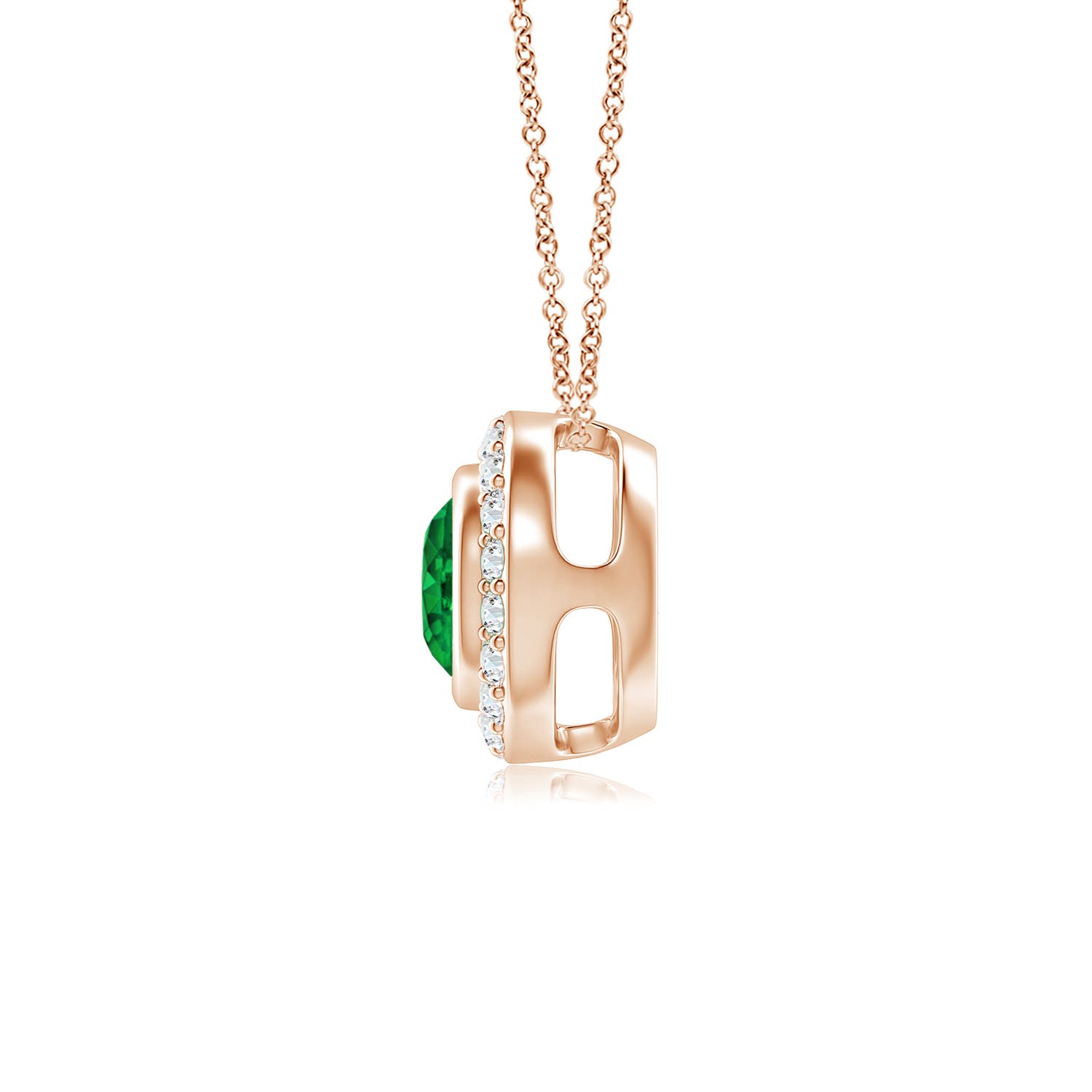 AAAA - Emerald / 0.59 CT / 14 KT Rose Gold