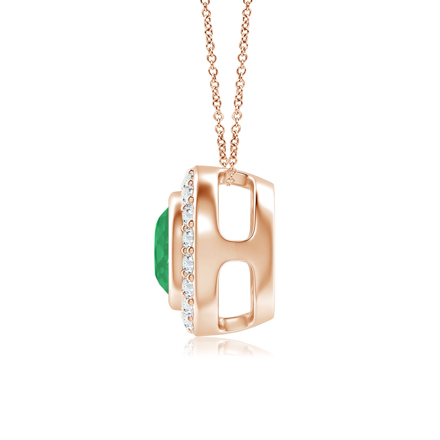 A - Emerald / 0.97 CT / 14 KT Rose Gold