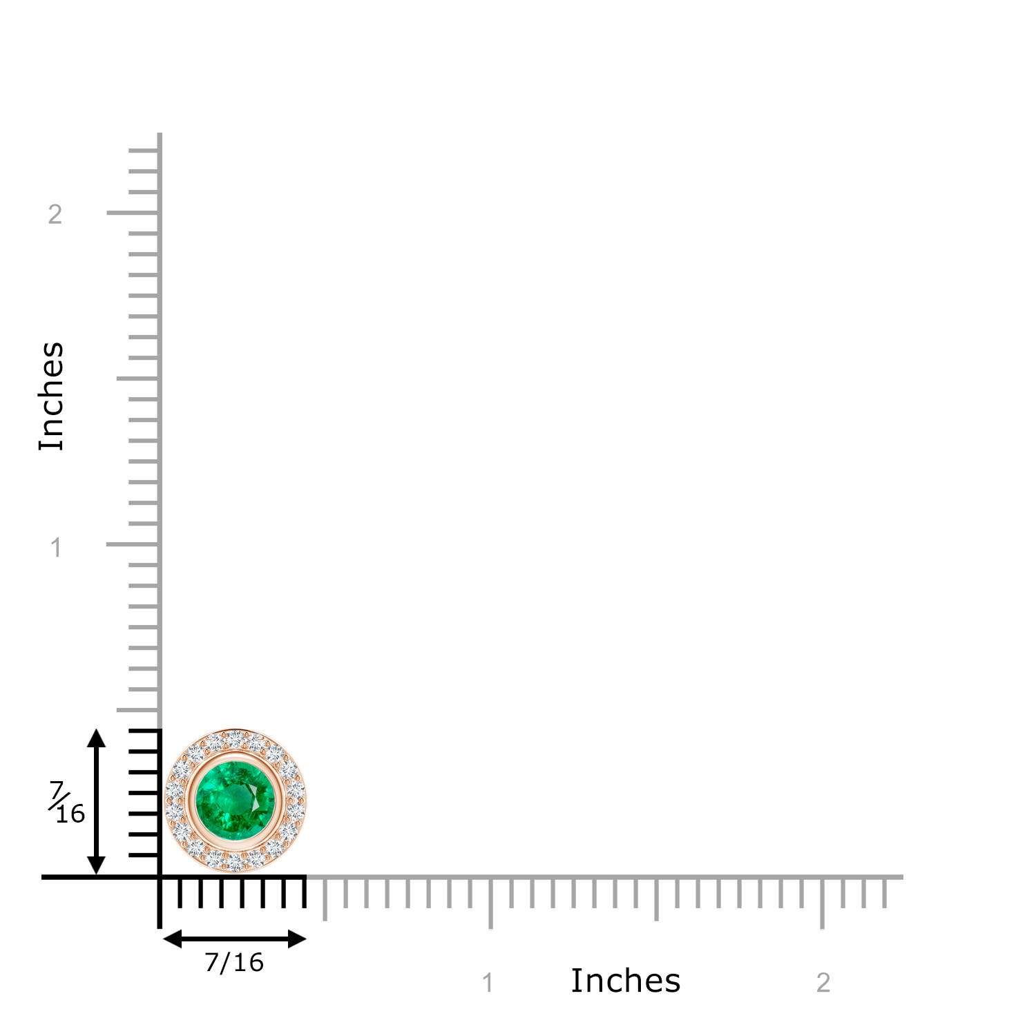 AAA - Emerald / 0.97 CT / 14 KT Rose Gold