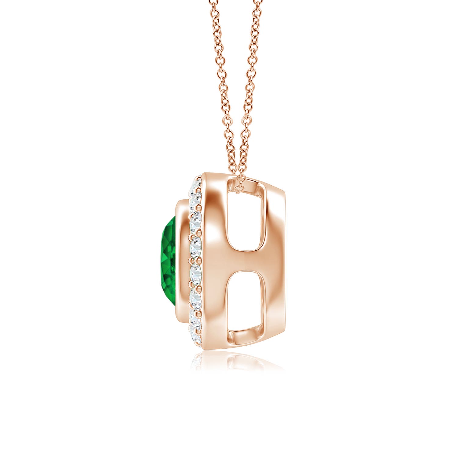 AAAA - Emerald / 0.97 CT / 14 KT Rose Gold