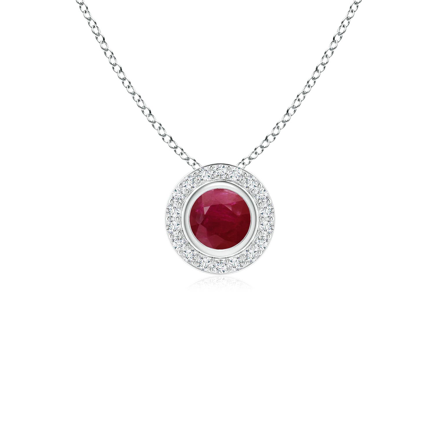 A - Ruby / 0.43 CT / 14 KT White Gold