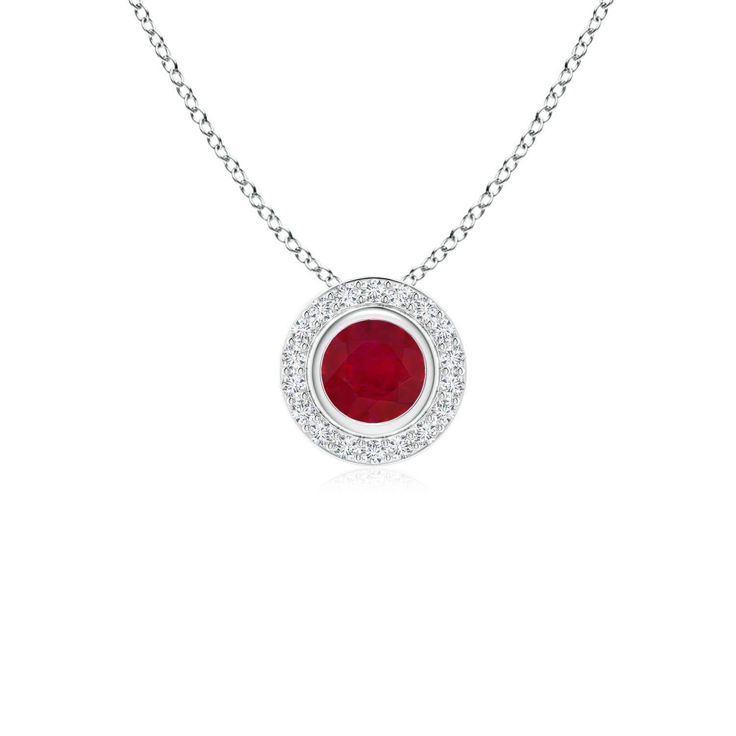 AA - Ruby / 0.43 CT / 14 KT White Gold