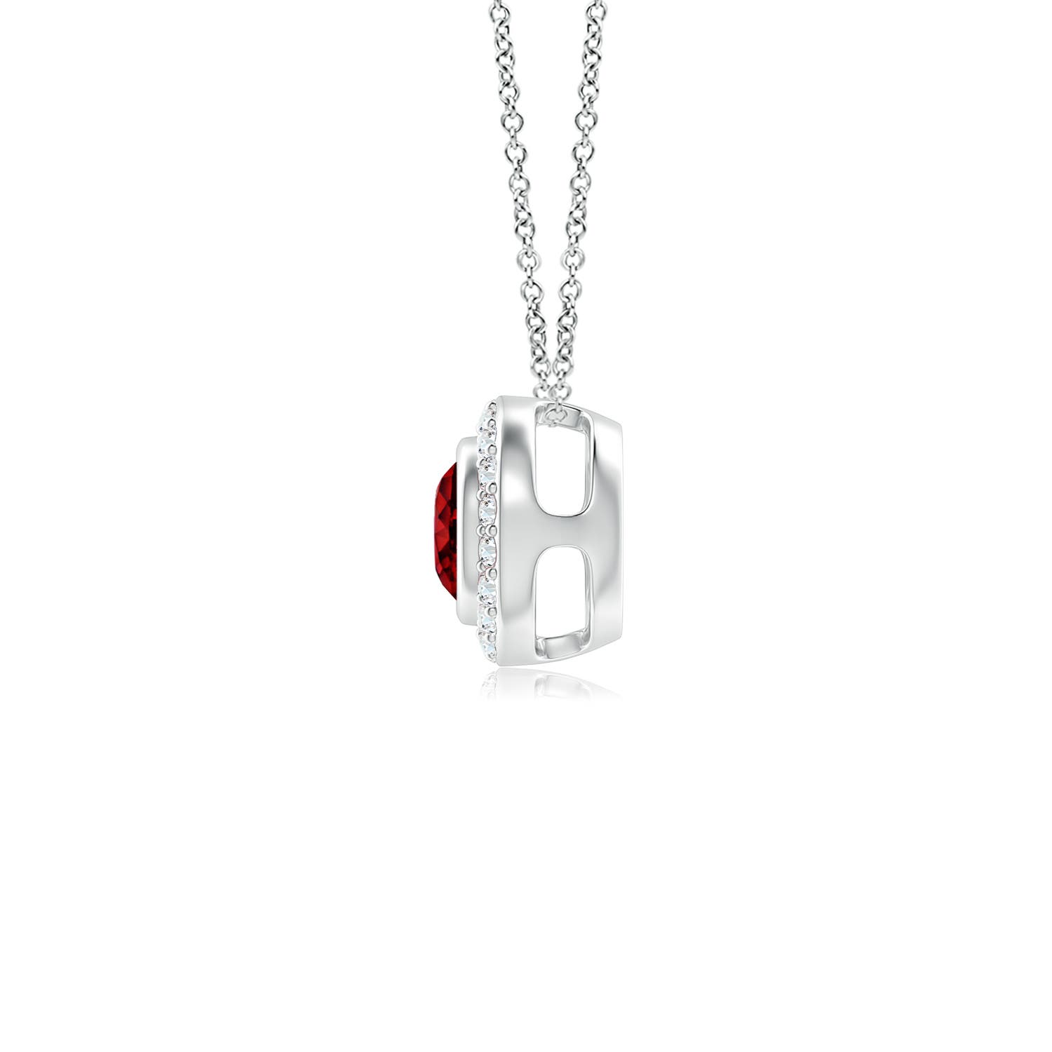 AAAA - Ruby / 0.43 CT / 14 KT White Gold