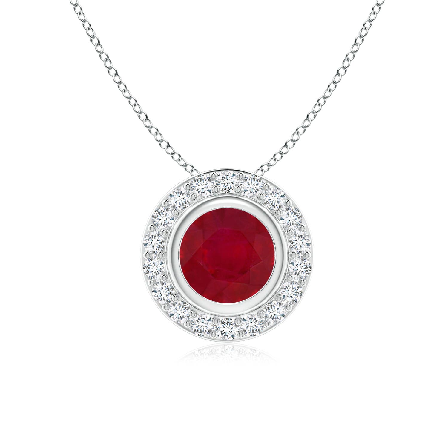 AA - Ruby / 1.22 CT / 14 KT White Gold