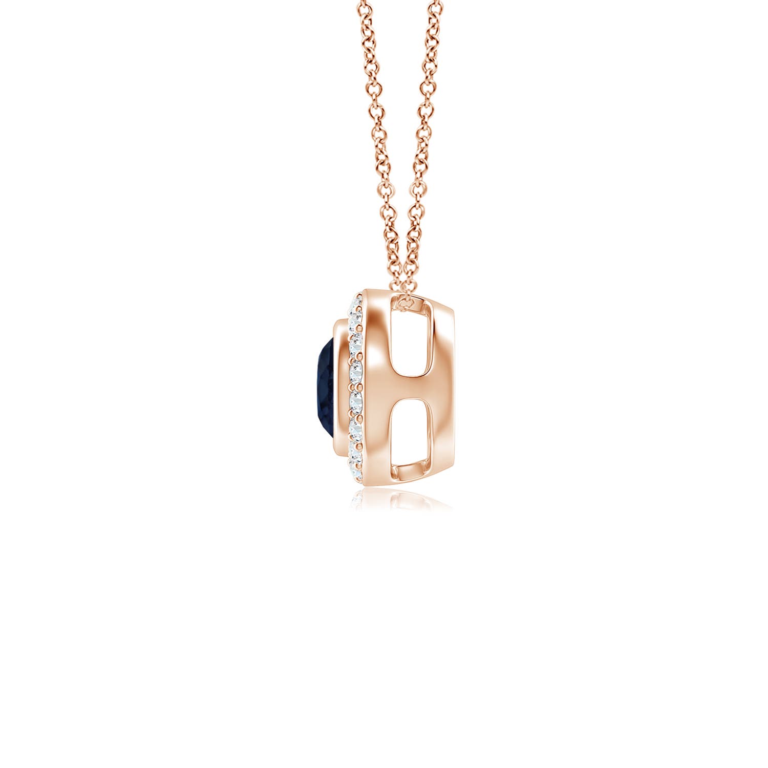 A - Blue Sapphire / 0.42 CT / 14 KT Rose Gold