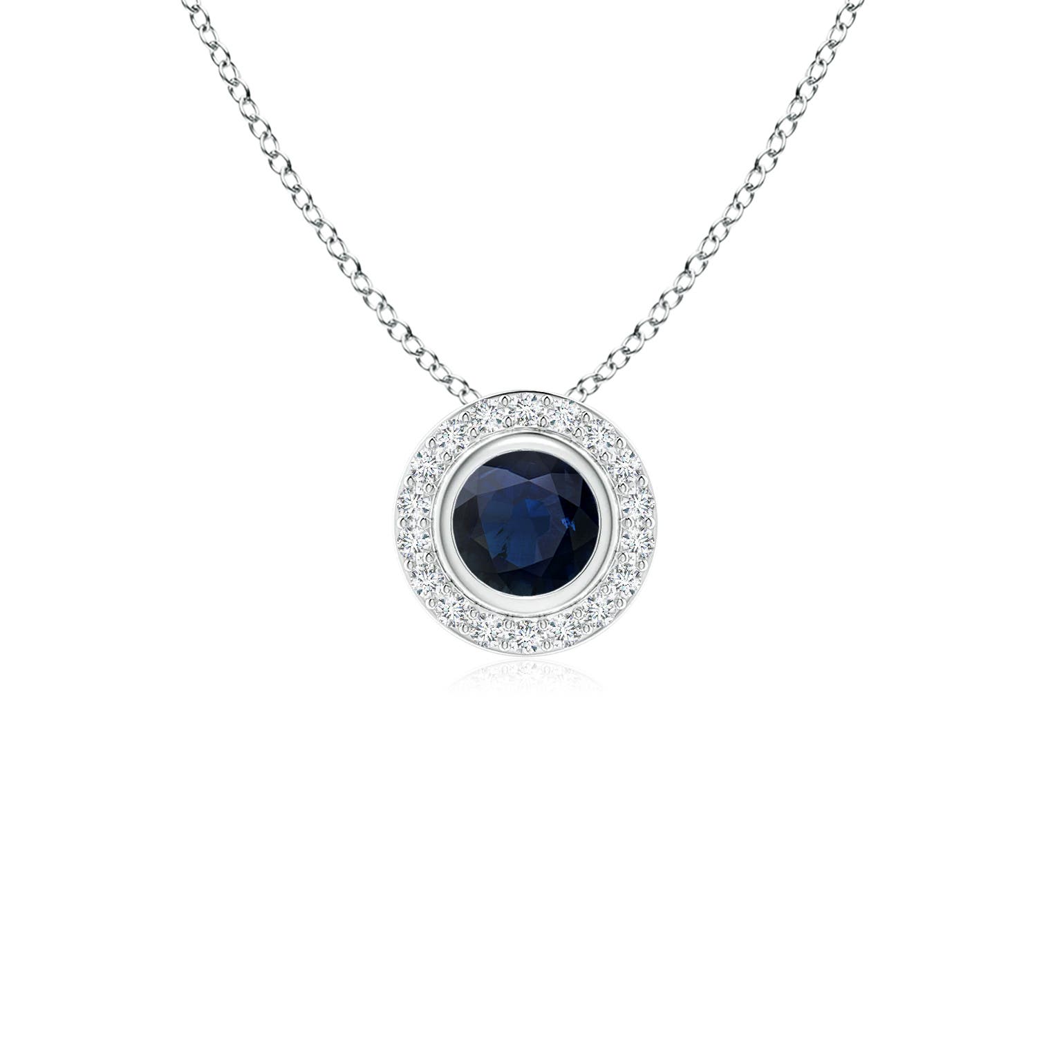 A - Blue Sapphire / 0.42 CT / 14 KT White Gold