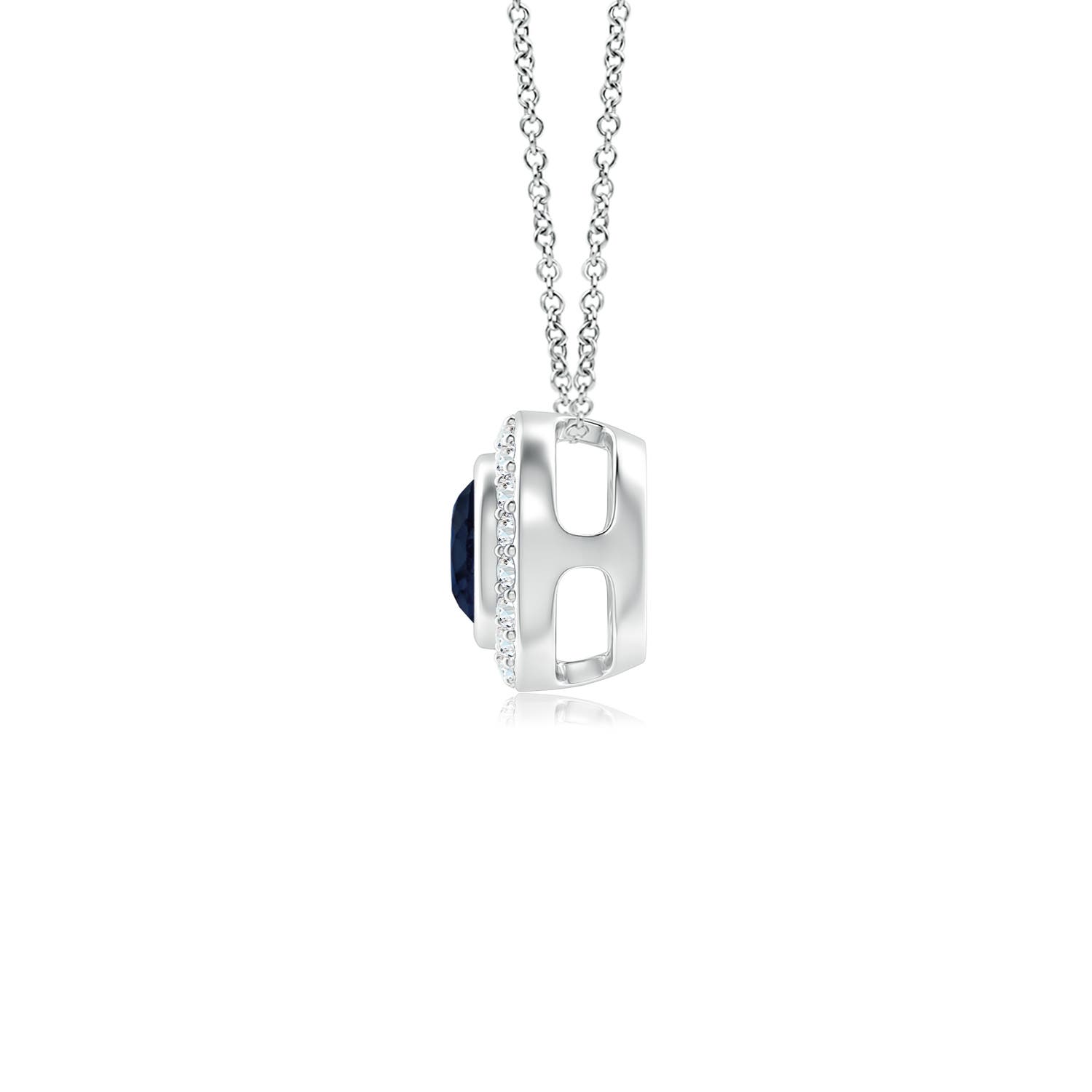 A - Blue Sapphire / 0.42 CT / 14 KT White Gold