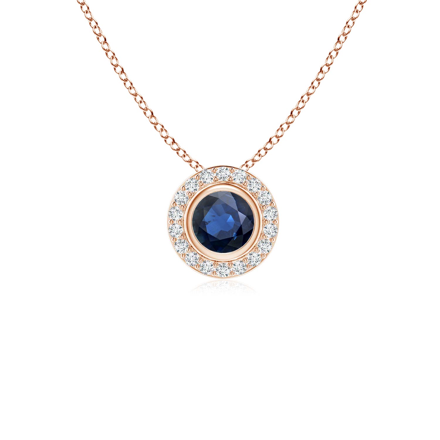 AA - Blue Sapphire / 0.42 CT / 14 KT Rose Gold