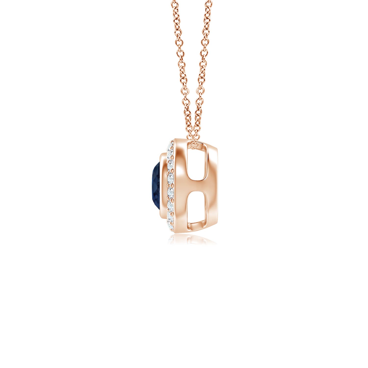 AA - Blue Sapphire / 0.42 CT / 14 KT Rose Gold