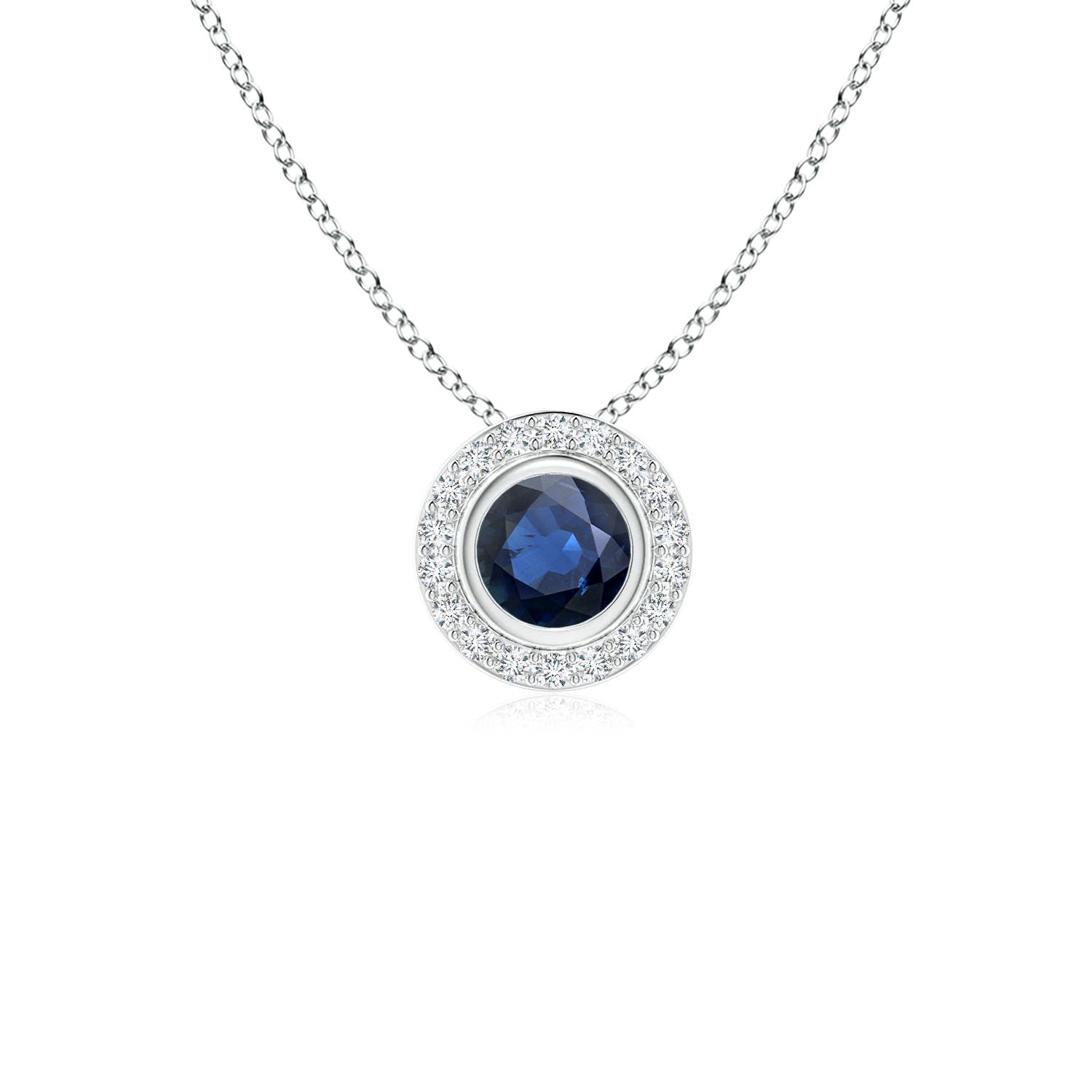 AA - Blue Sapphire / 0.42 CT / 14 KT White Gold