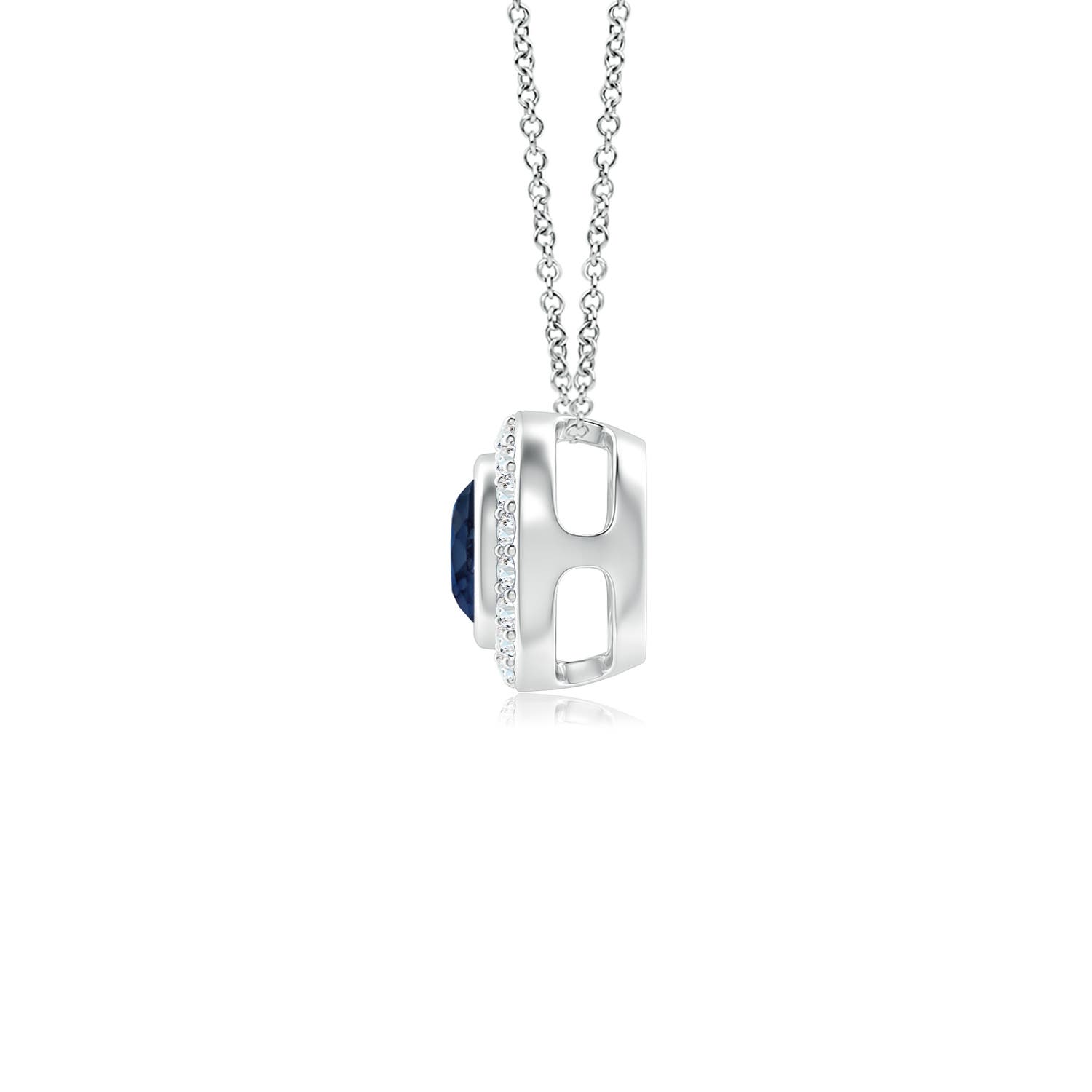 AA - Blue Sapphire / 0.42 CT / 14 KT White Gold