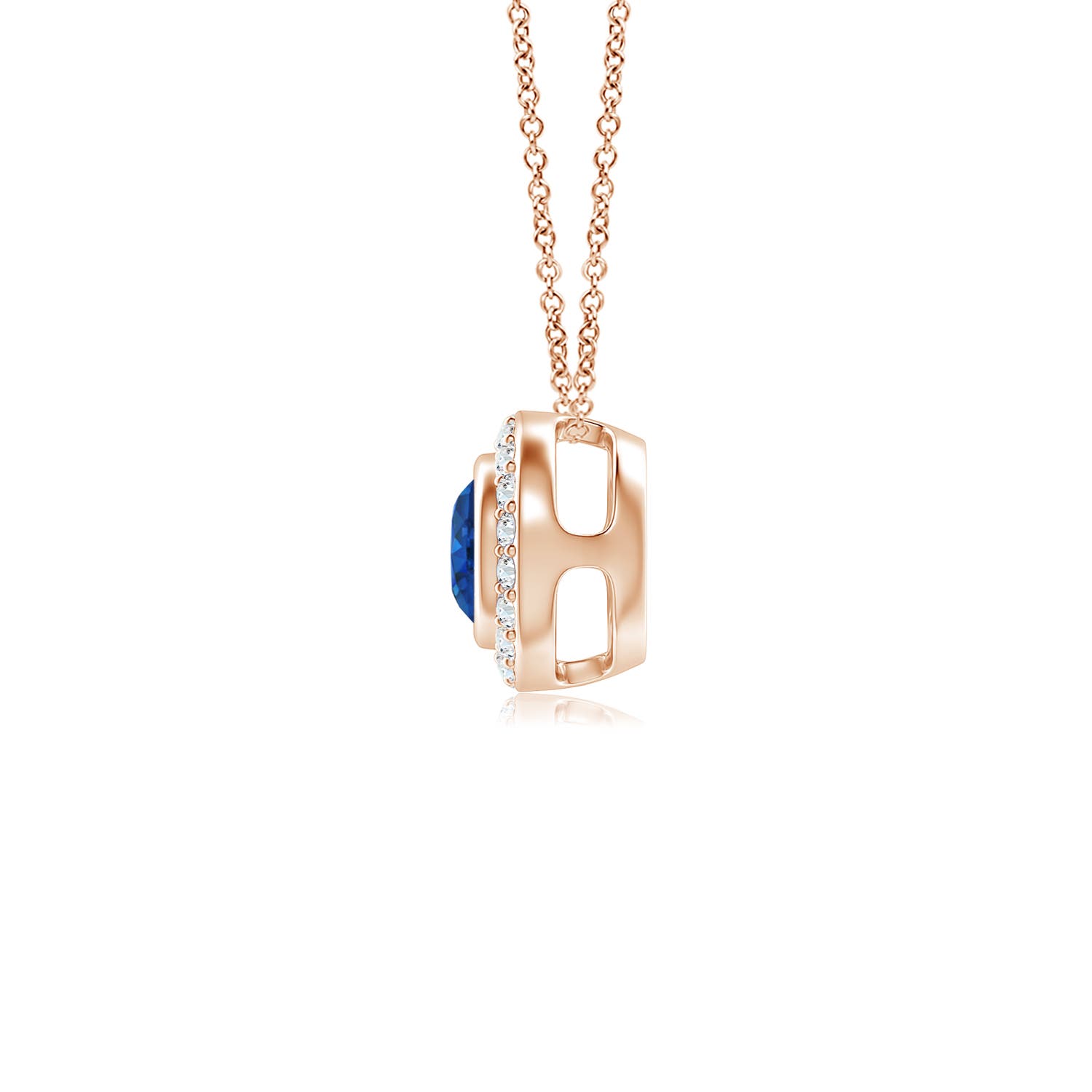 AAA - Blue Sapphire / 0.42 CT / 14 KT Rose Gold