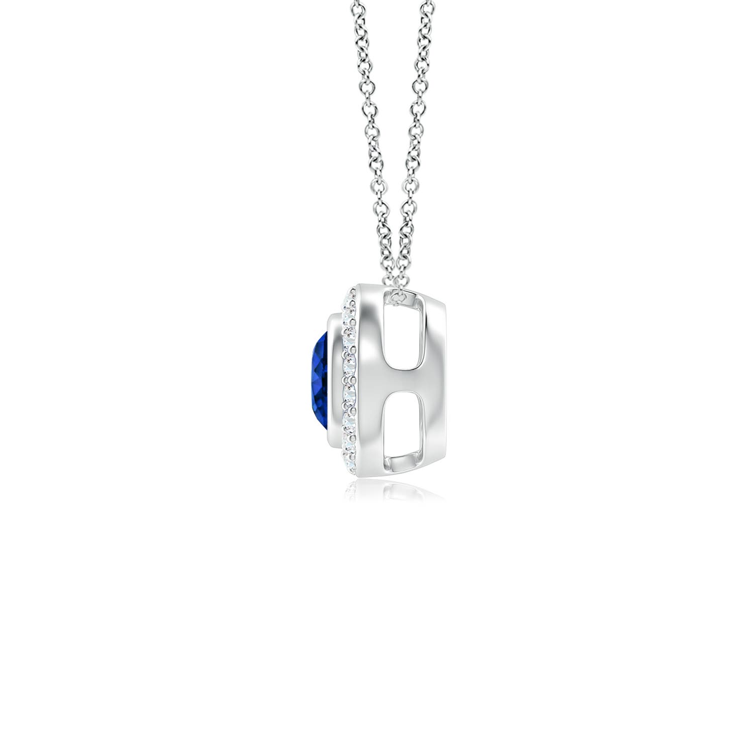 AAAA - Blue Sapphire / 0.42 CT / 14 KT White Gold