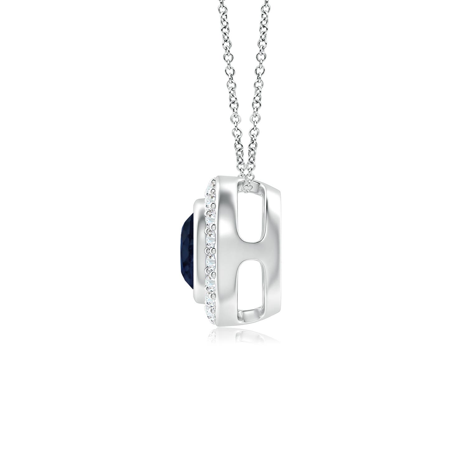 A - Blue Sapphire / 0.74 CT / 14 KT White Gold