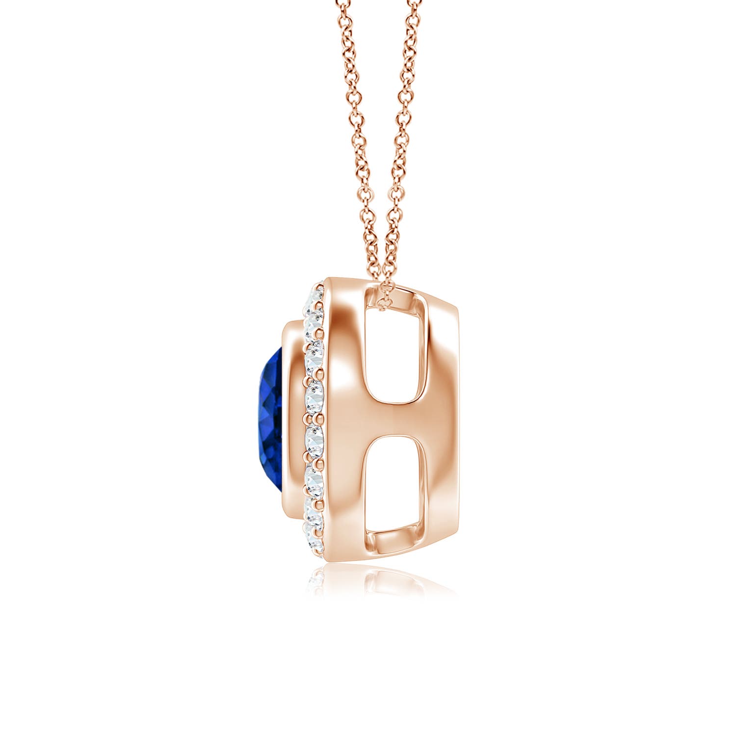 AAAA - Blue Sapphire / 1.22 CT / 14 KT Rose Gold