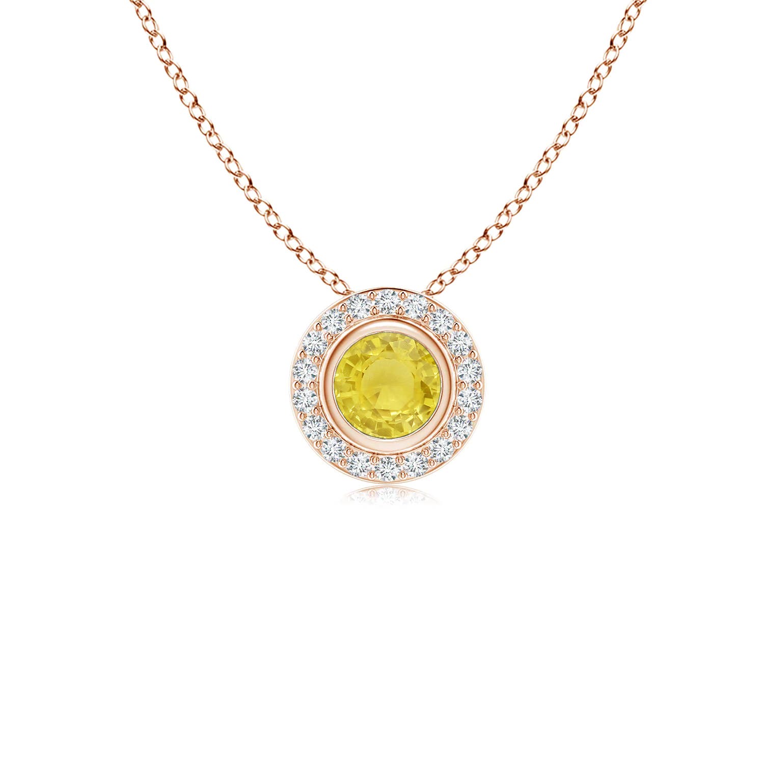 A - Yellow Sapphire / 0.36 CT / 14 KT Rose Gold