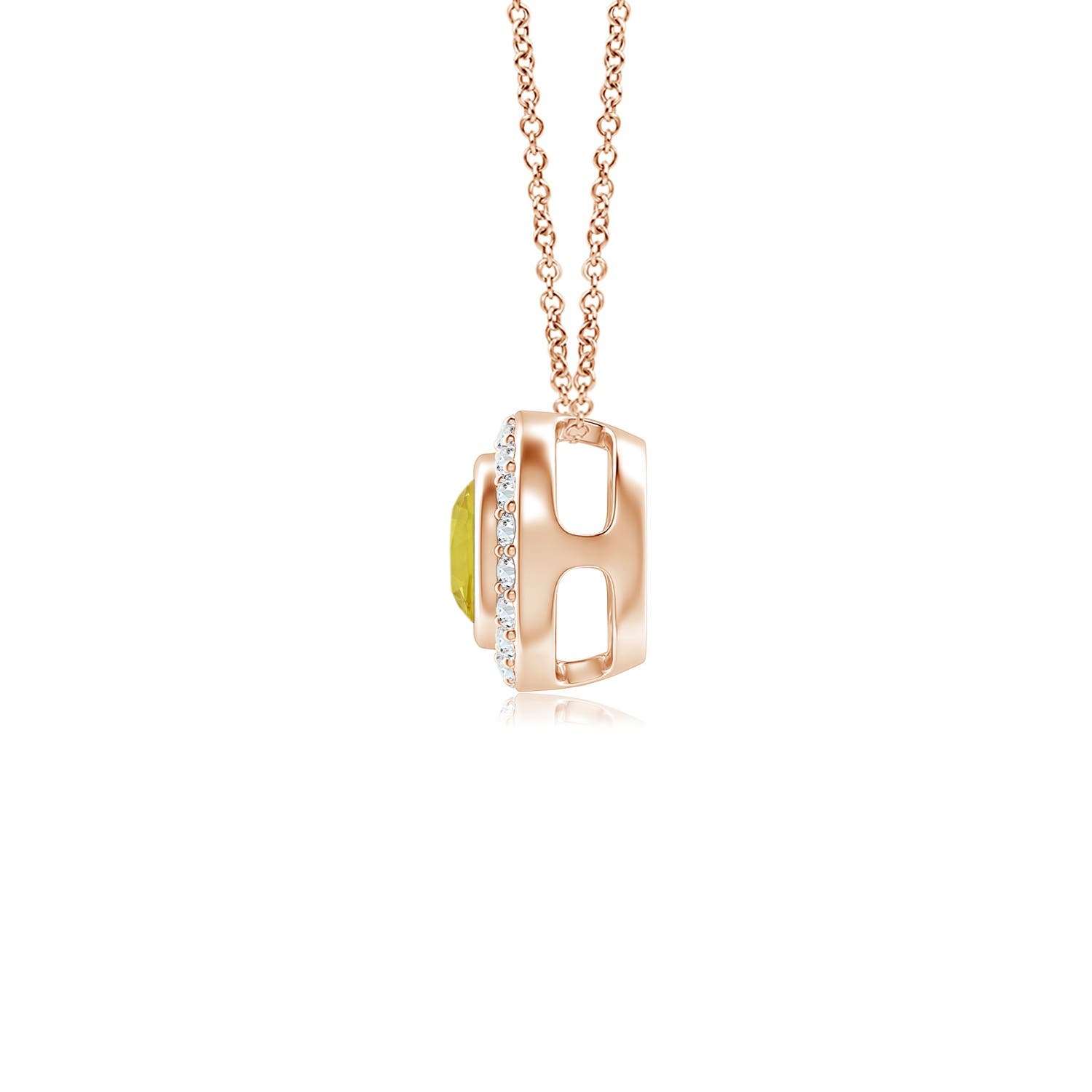 A - Yellow Sapphire / 0.36 CT / 14 KT Rose Gold