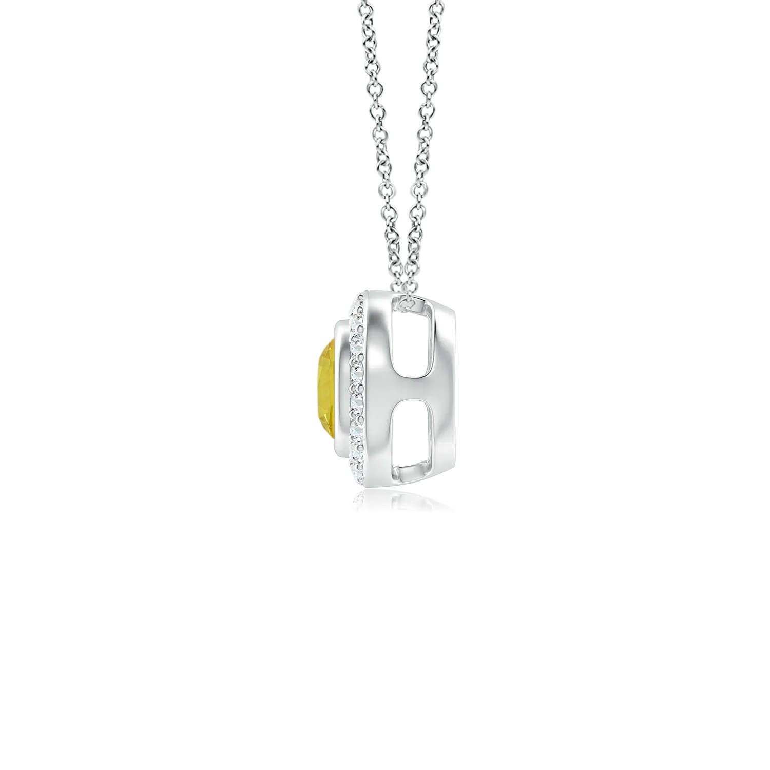 A - Yellow Sapphire / 0.36 CT / 14 KT White Gold