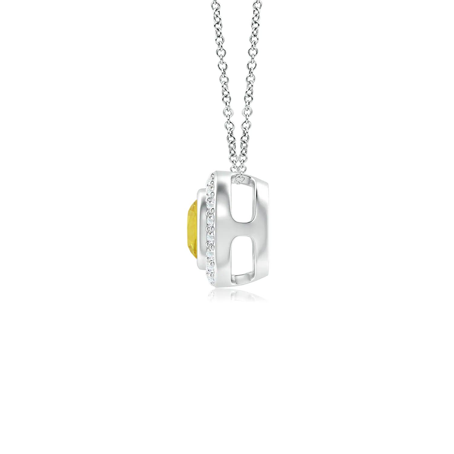 AA - Yellow Sapphire / 0.36 CT / 14 KT White Gold