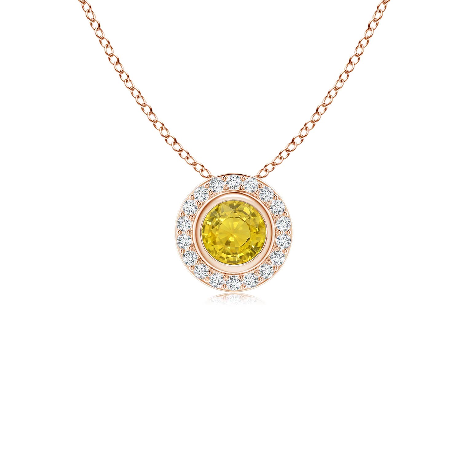 AAA - Yellow Sapphire / 0.36 CT / 14 KT Rose Gold