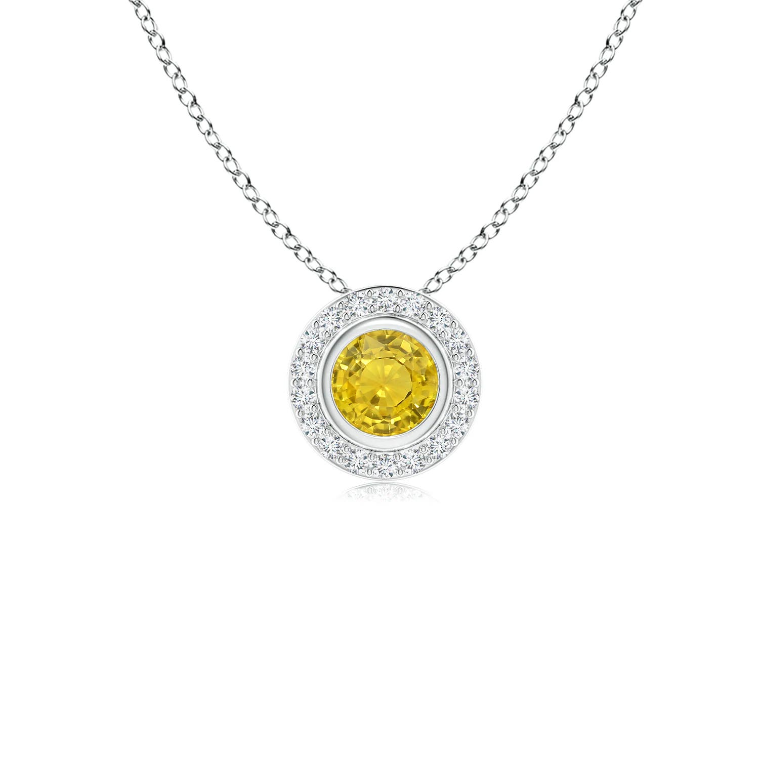 AAA - Yellow Sapphire / 0.36 CT / 14 KT White Gold