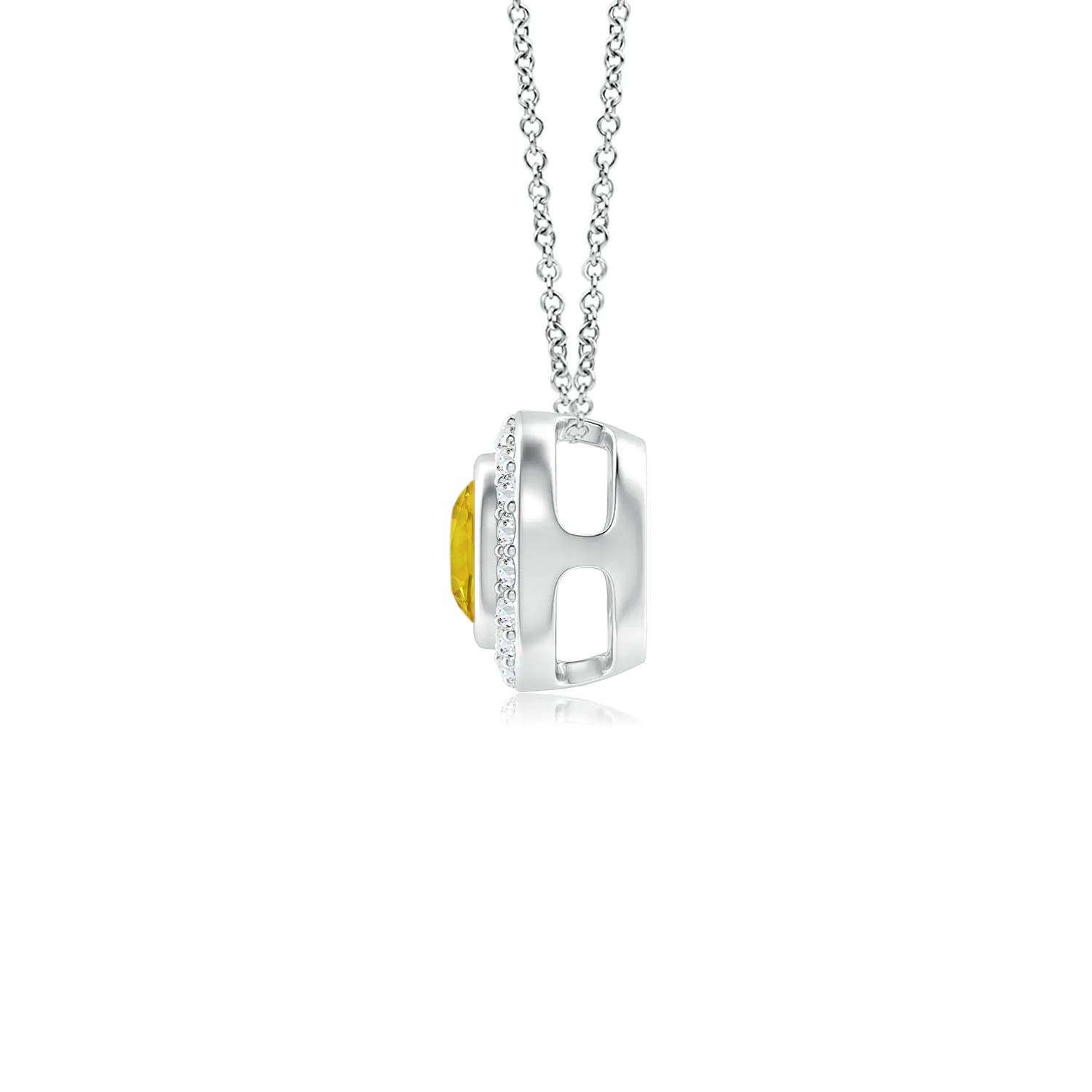 AAAA - Yellow Sapphire / 0.36 CT / 14 KT White Gold