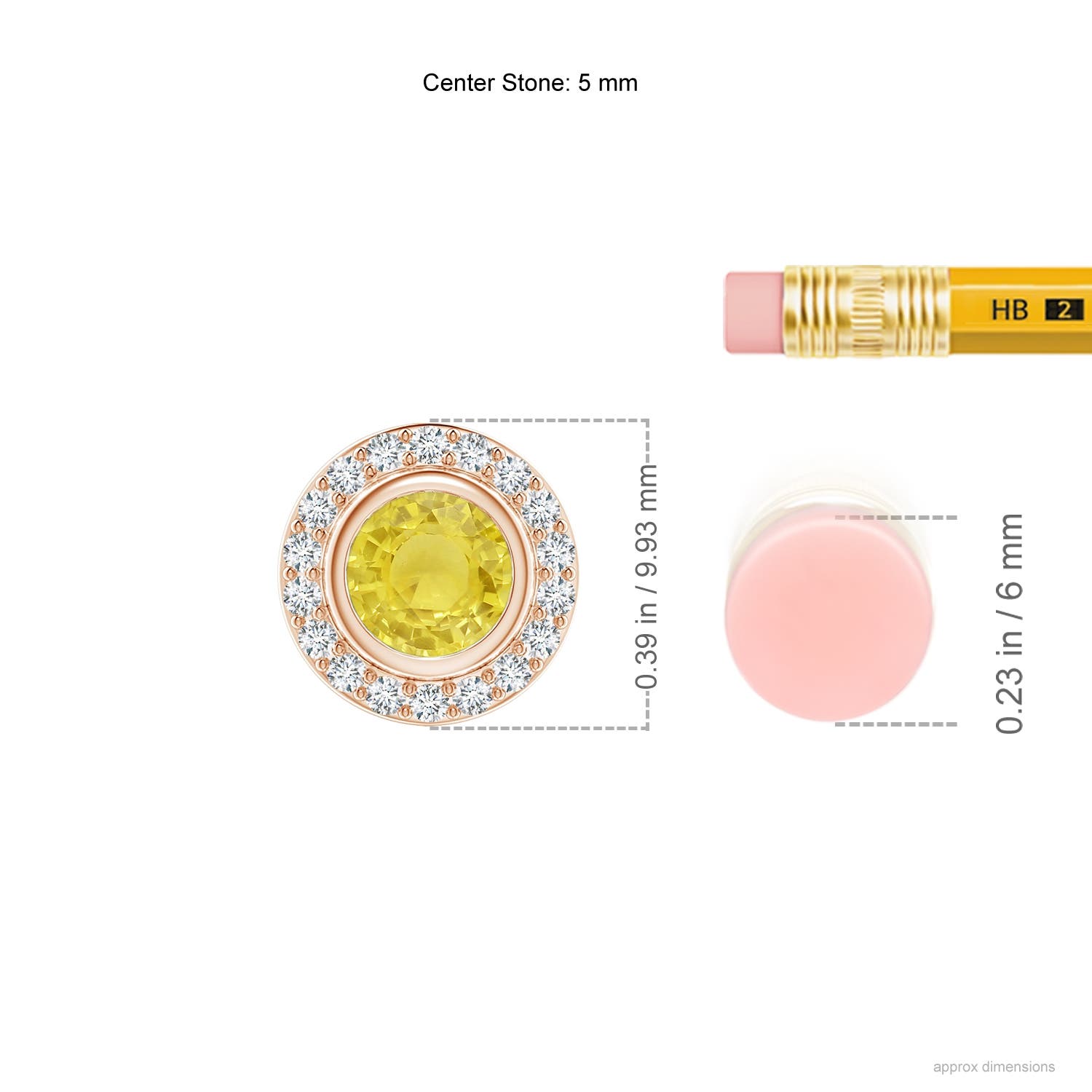 A - Yellow Sapphire / 0.67 CT / 14 KT Rose Gold