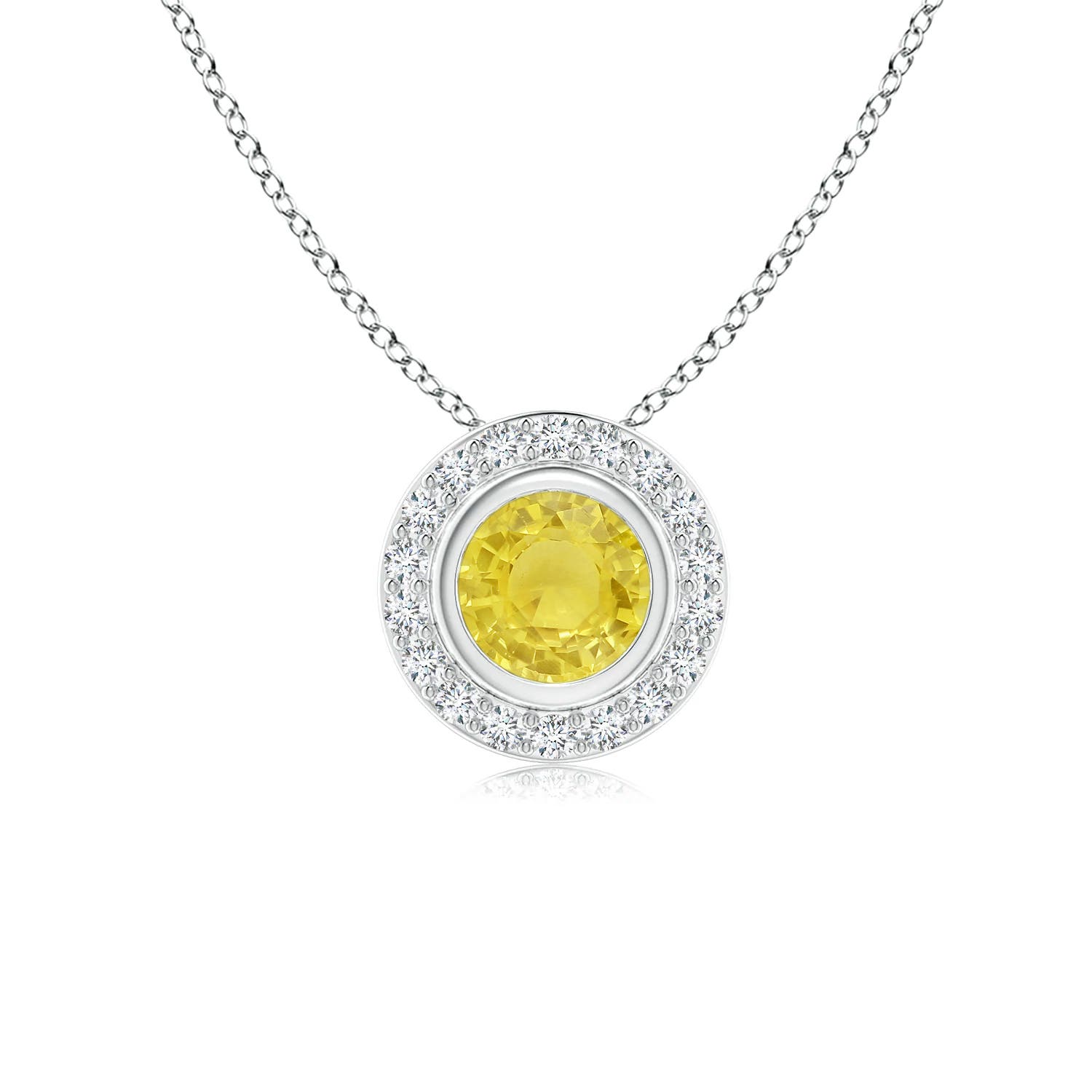 A - Yellow Sapphire / 0.67 CT / 14 KT White Gold