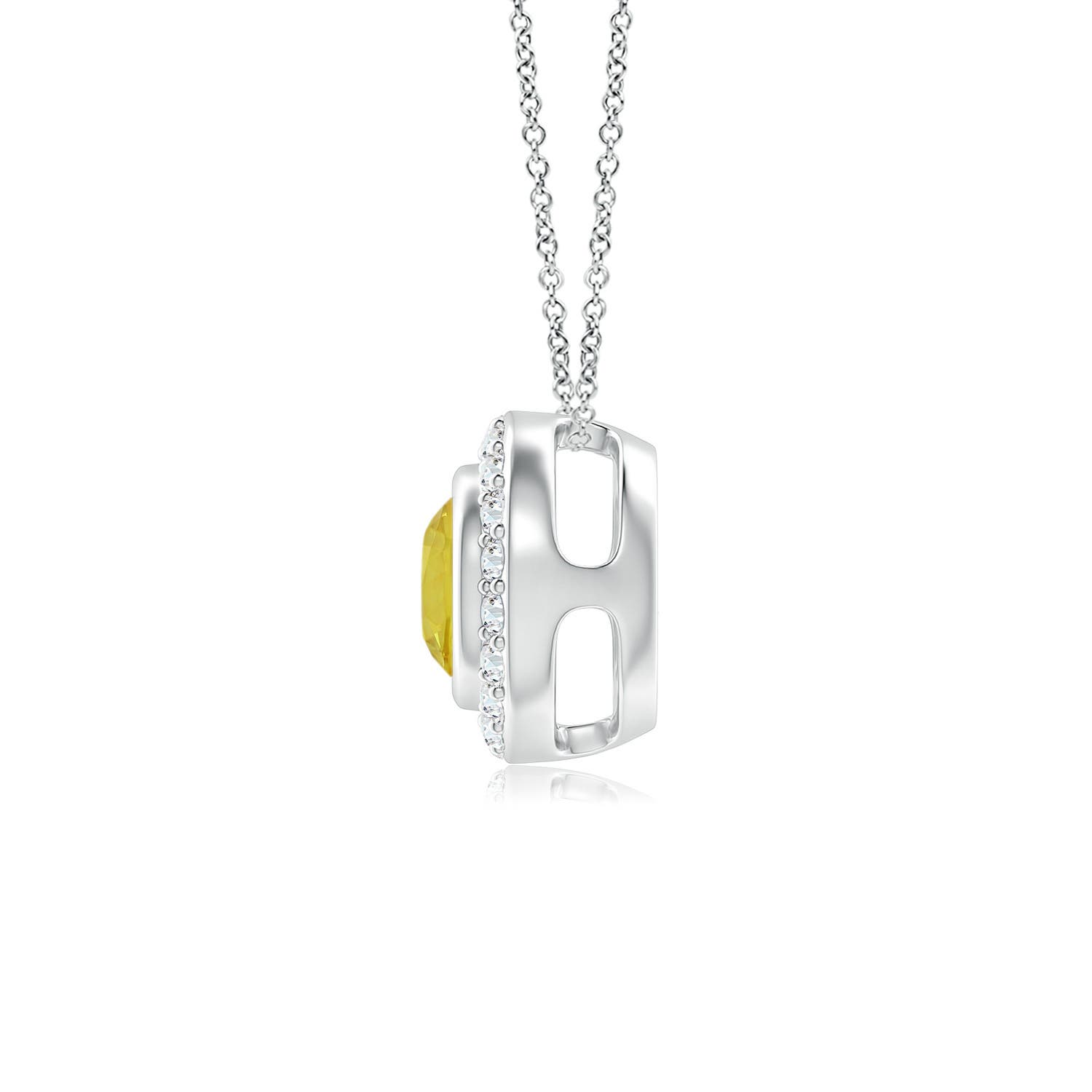 A - Yellow Sapphire / 0.67 CT / 14 KT White Gold