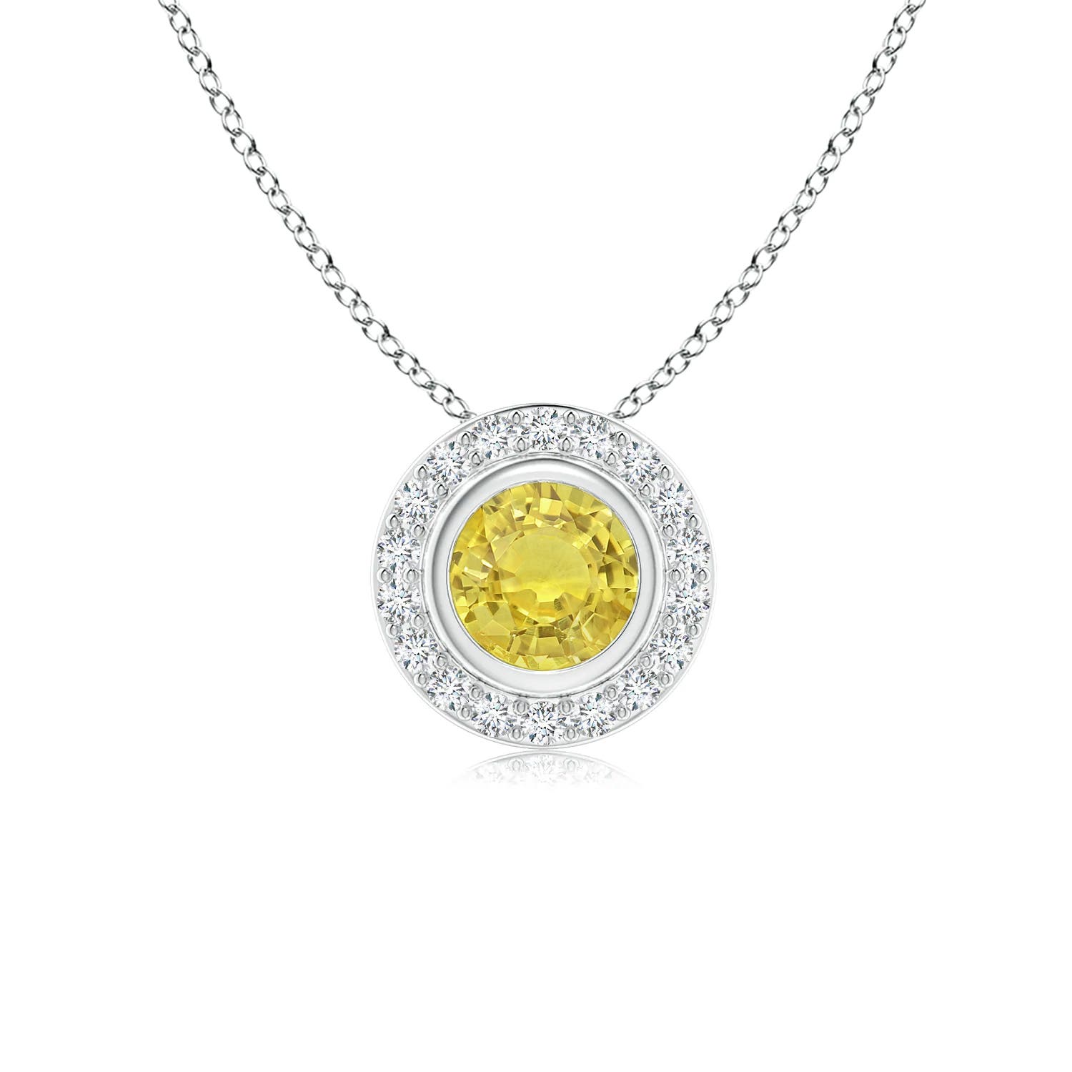 AA - Yellow Sapphire / 0.67 CT / 14 KT White Gold