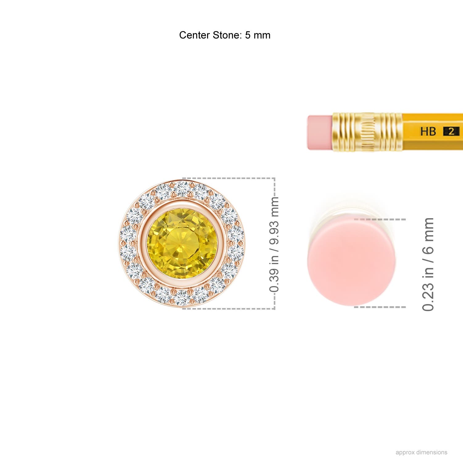 AAA - Yellow Sapphire / 0.67 CT / 14 KT Rose Gold