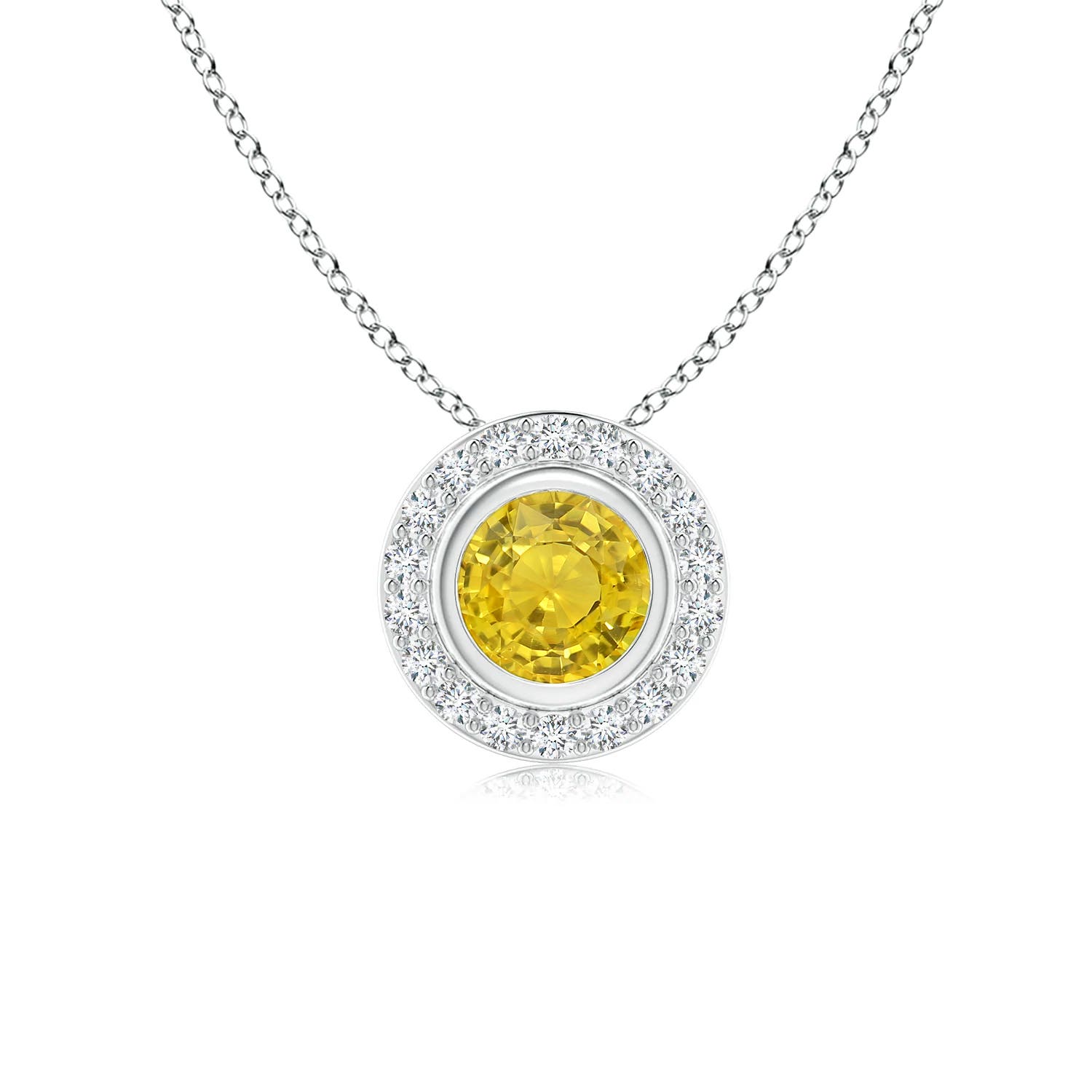 AAA - Yellow Sapphire / 0.67 CT / 14 KT White Gold